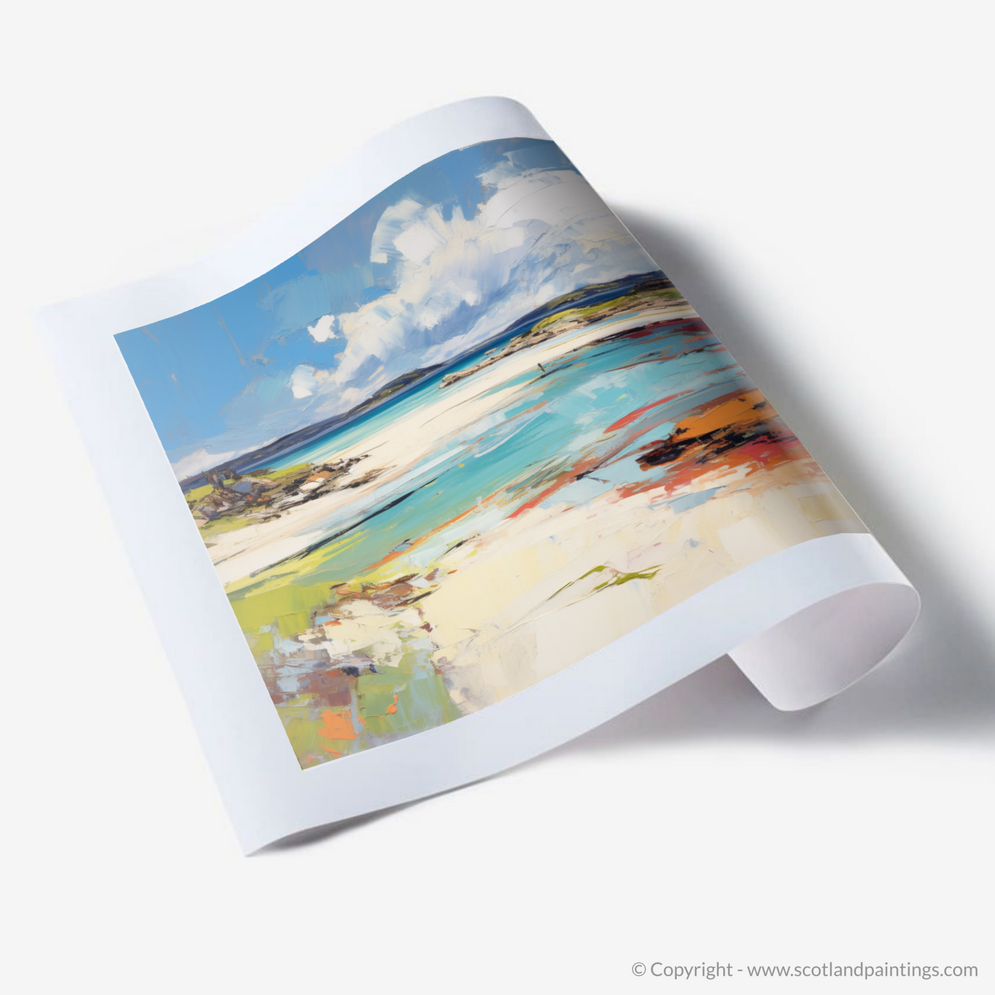 Painting and Art Print of Camusdarach Beach, Arisaig. Camusdarach Beach Reverie: An Abstract Expressionist Ode to Scotland's Coast.