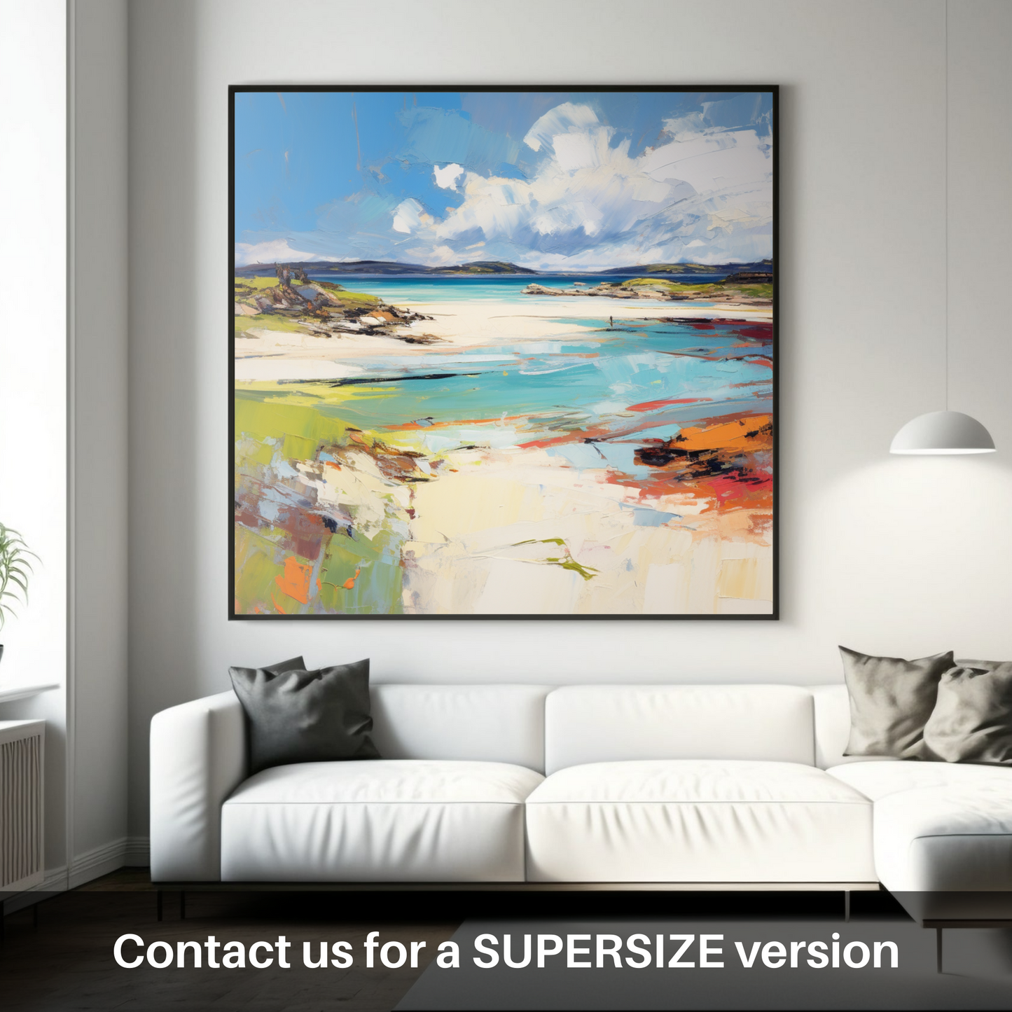 Painting and Art Print of Camusdarach Beach, Arisaig. Camusdarach Beach Reverie: An Abstract Expressionist Ode to Scotland's Coast.