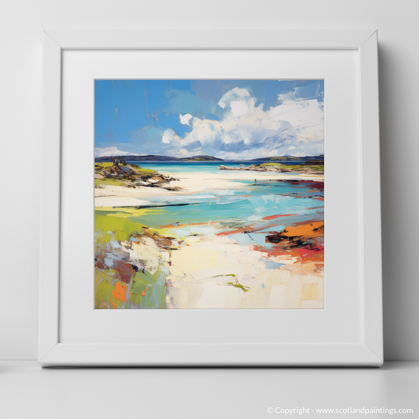 Painting and Art Print of Camusdarach Beach, Arisaig. Camusdarach Beach Reverie: An Abstract Expressionist Ode to Scotland's Coast.