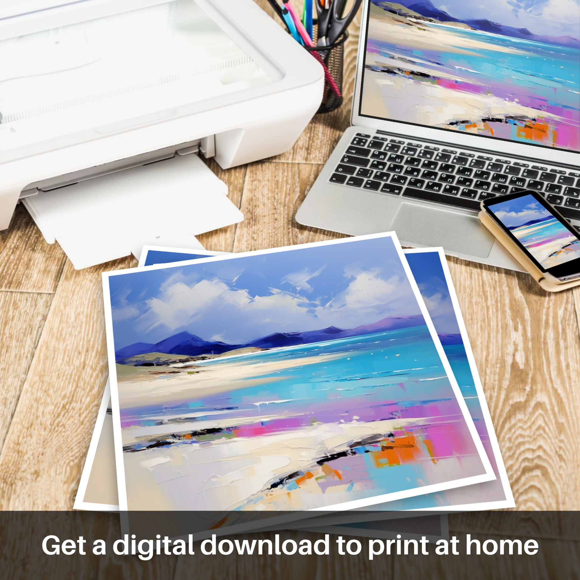 Downloadable and printable picture of Luskentyre Beach, Isle of Harris