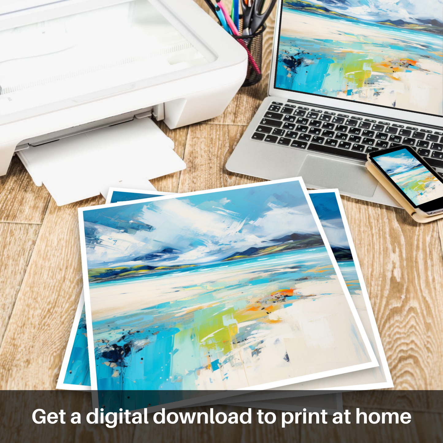 Downloadable and printable picture of Luskentyre Beach, Isle of Harris