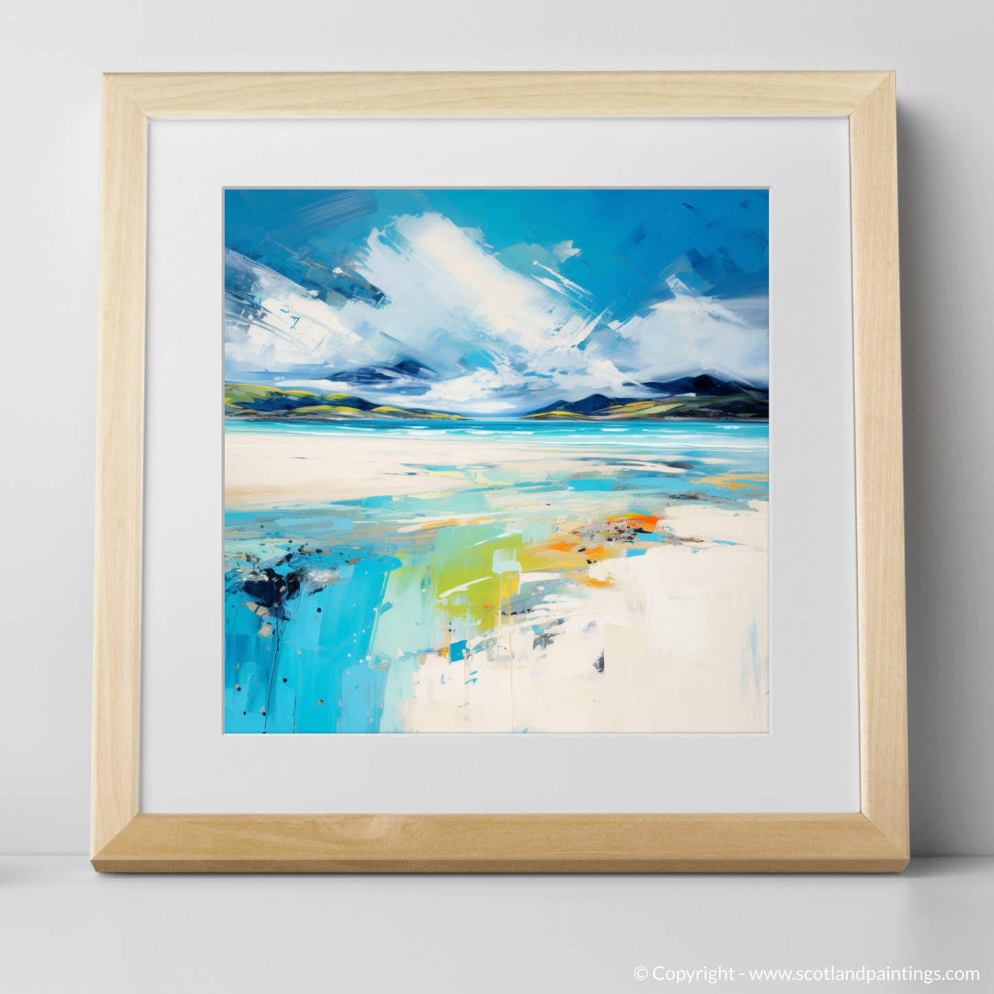 Art Print of Luskentyre Beach, Isle of Harris with a natural frame
