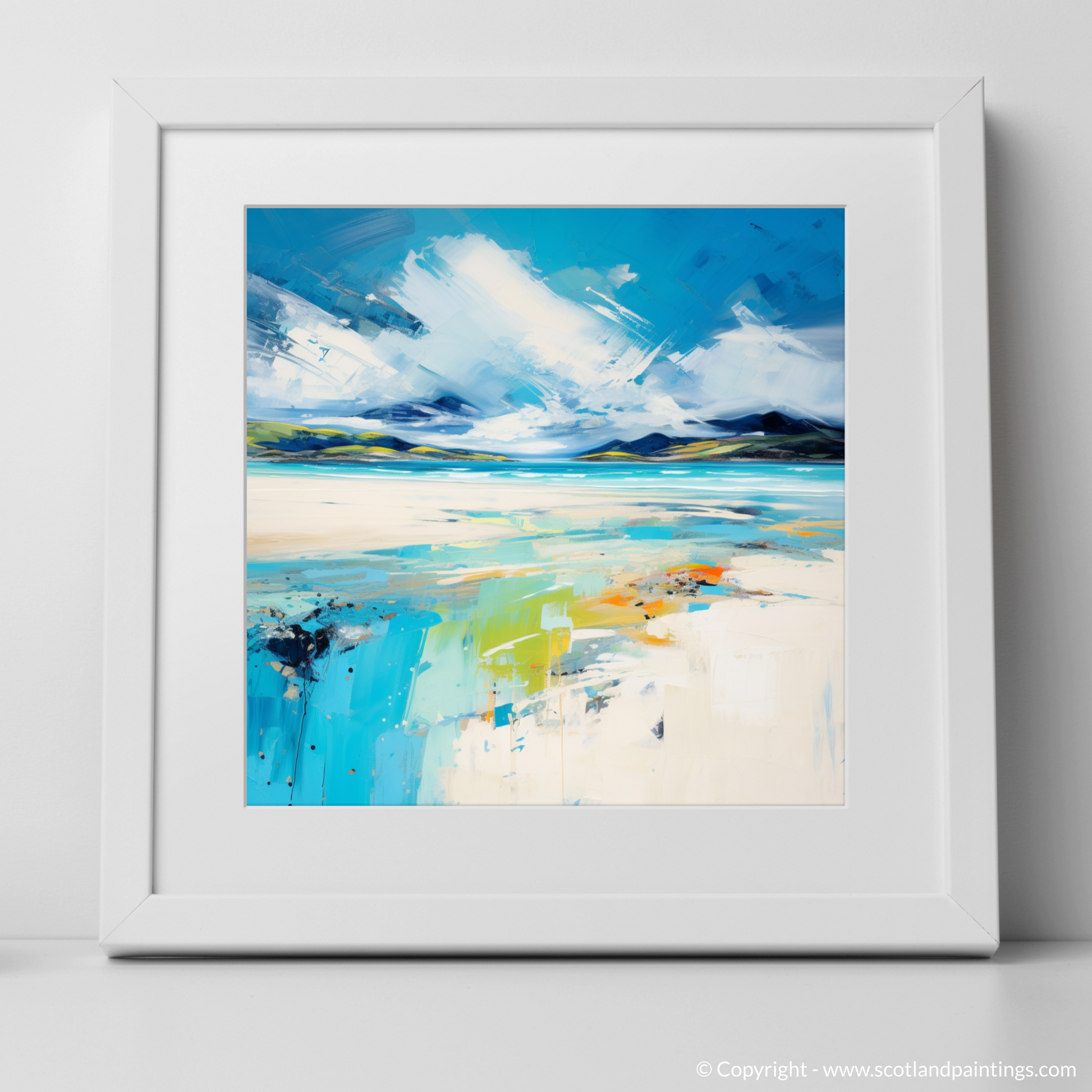 Art Print of Luskentyre Beach, Isle of Harris with a white frame
