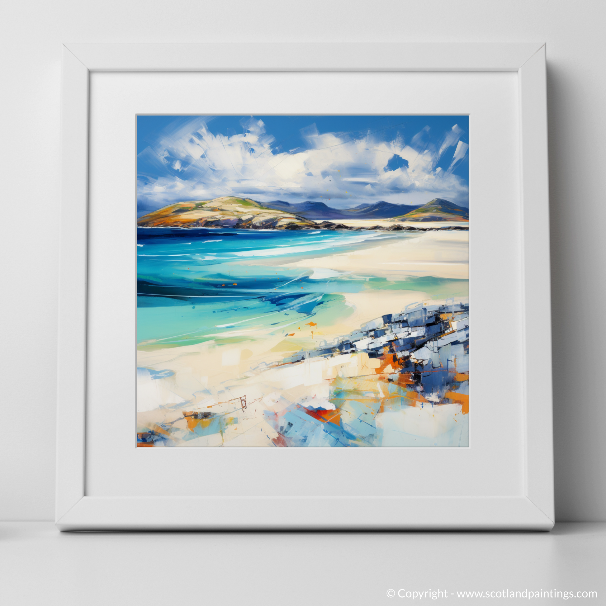 Art Print of Luskentyre Beach, Isle of Harris with a white frame