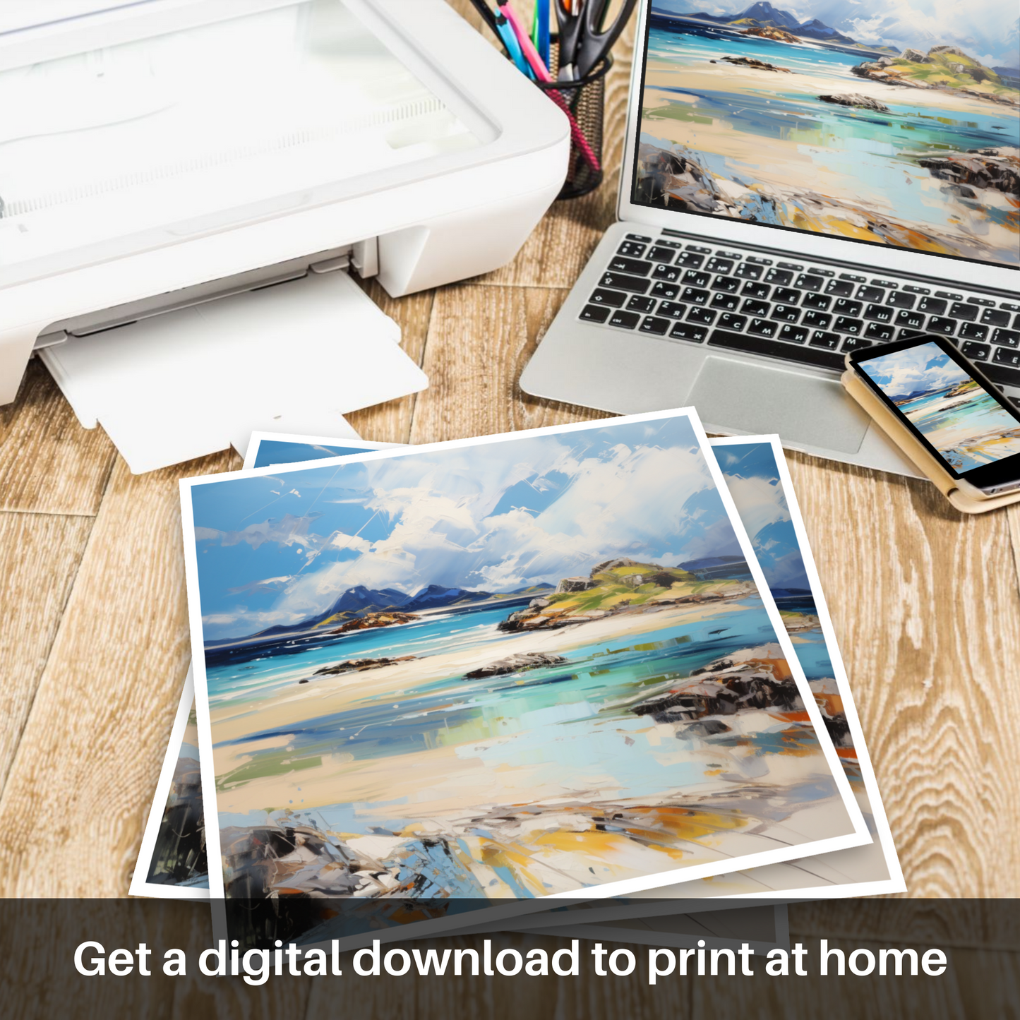 Downloadable and printable picture of Camusdarach Beach, Arisaig