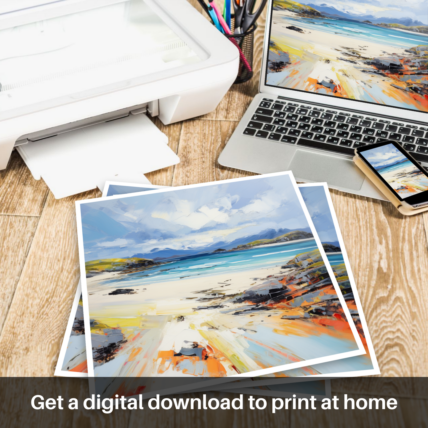 Downloadable and printable picture of Camusdarach Beach, Arisaig