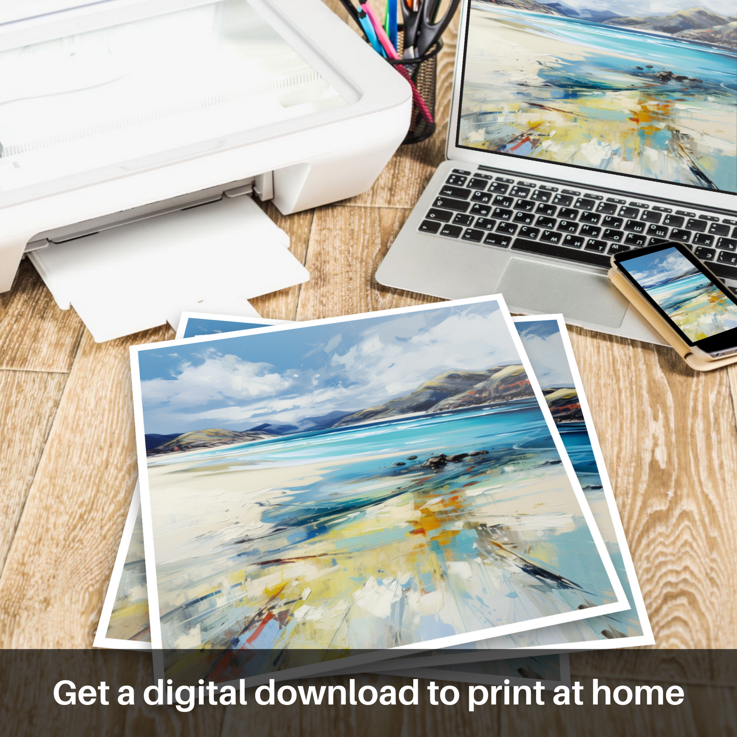 Downloadable and printable picture of Luskentyre Beach, Isle of Harris
