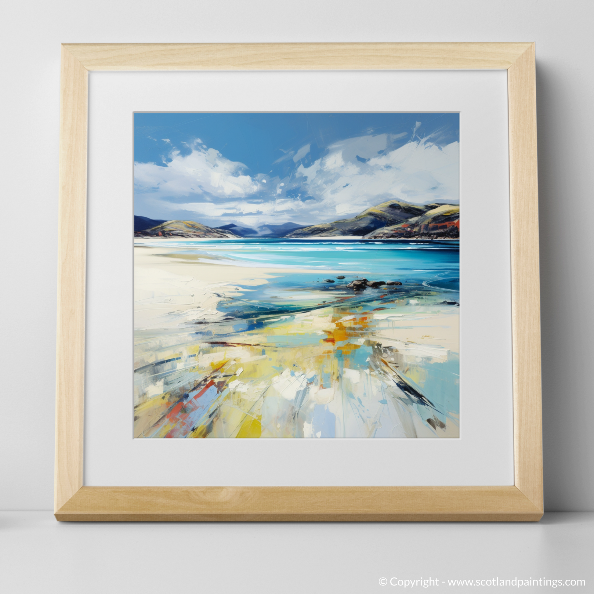 Art Print of Luskentyre Beach, Isle of Harris with a natural frame