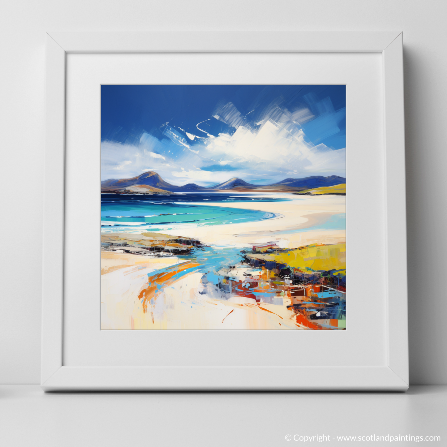 Art Print of Luskentyre Beach, Isle of Harris with a white frame