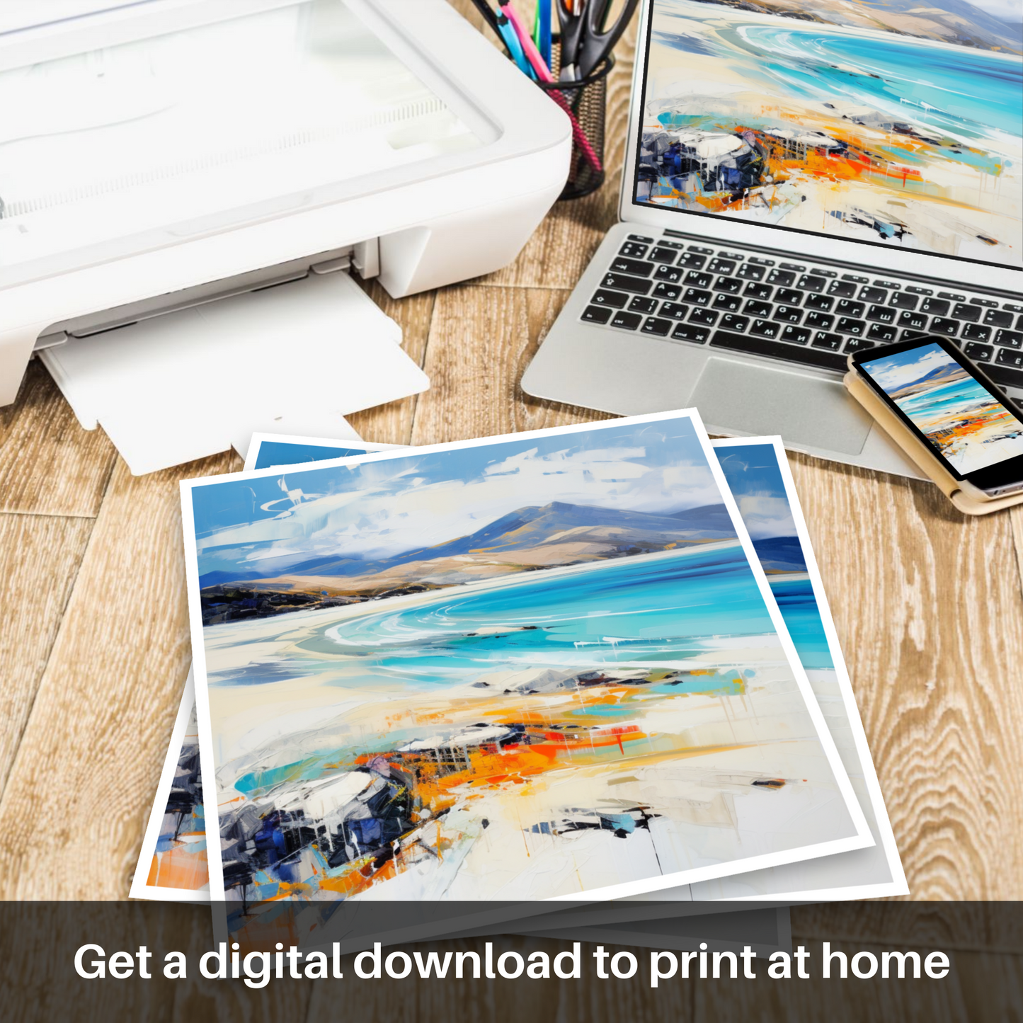 Downloadable and printable picture of Luskentyre Beach, Isle of Harris