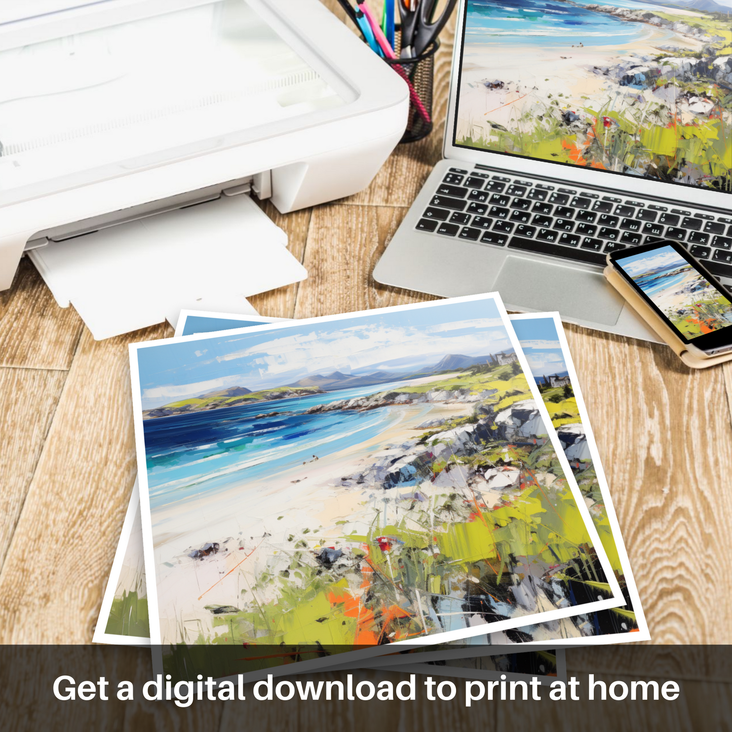 Downloadable and printable picture of Camusdarach Beach, Arisaig