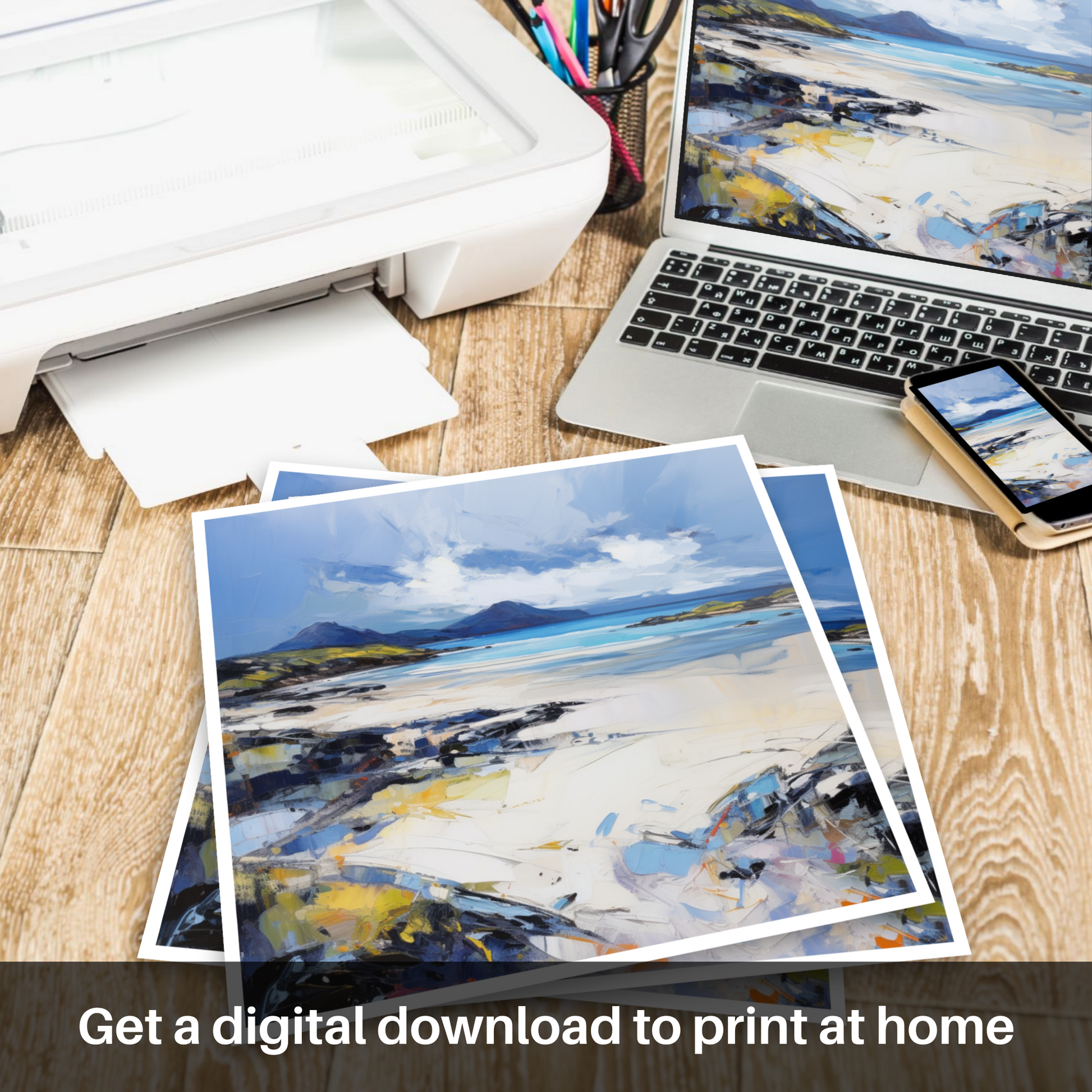 Downloadable and printable picture of Camusdarach Beach, Arisaig