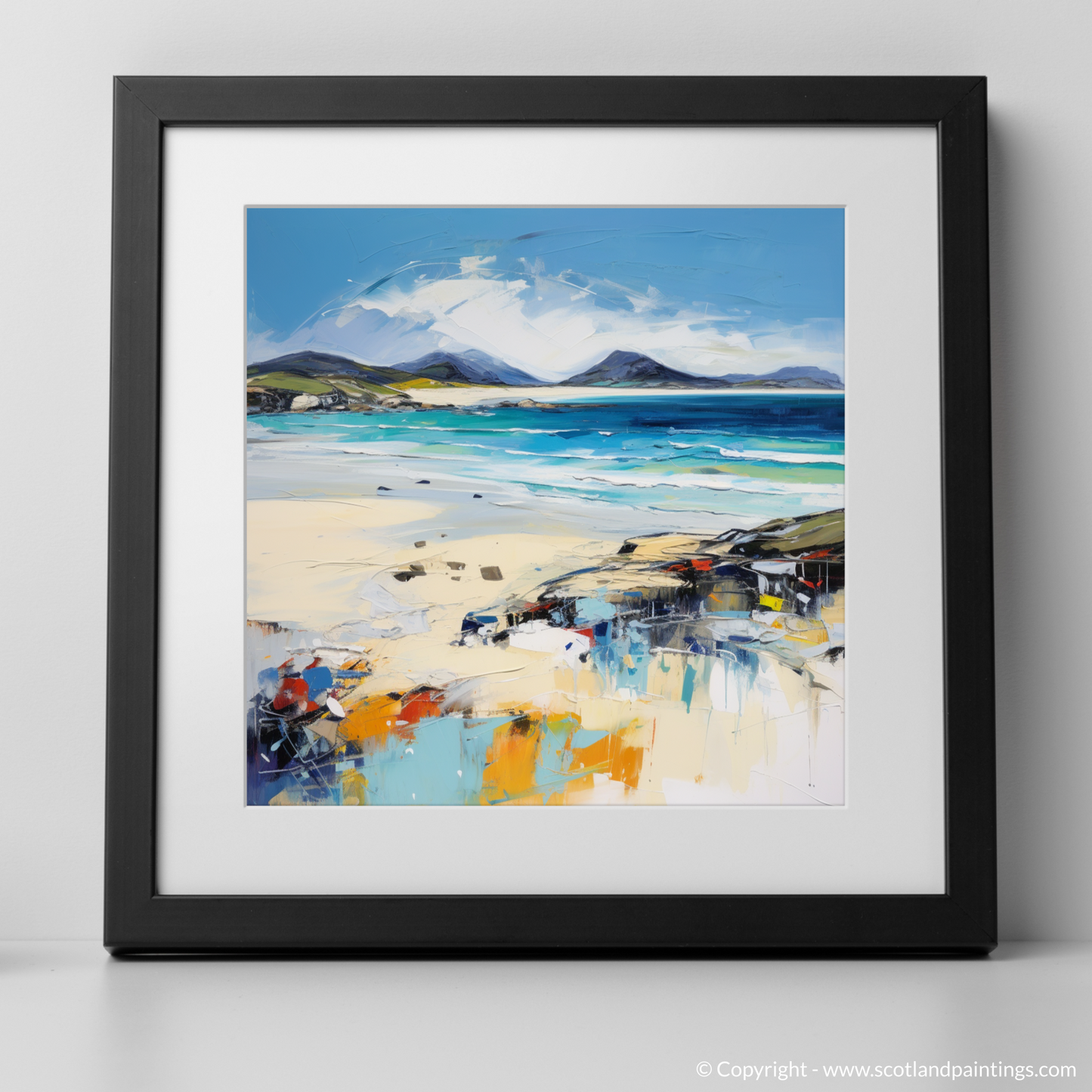 Art Print of Luskentyre Beach, Isle of Harris with a black frame