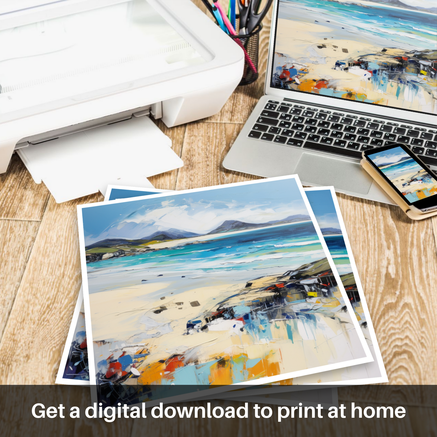 Downloadable and printable picture of Luskentyre Beach, Isle of Harris