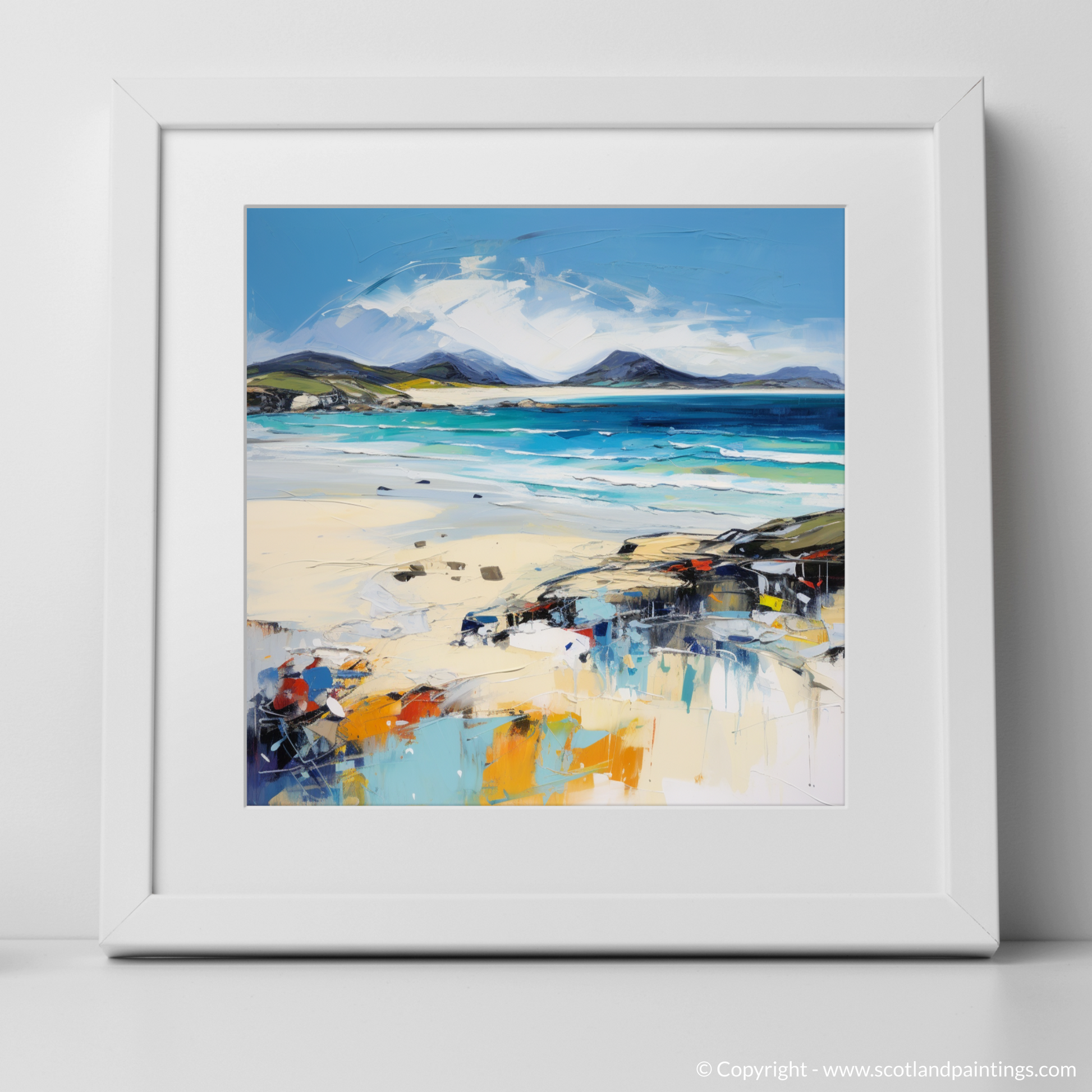 Art Print of Luskentyre Beach, Isle of Harris with a white frame