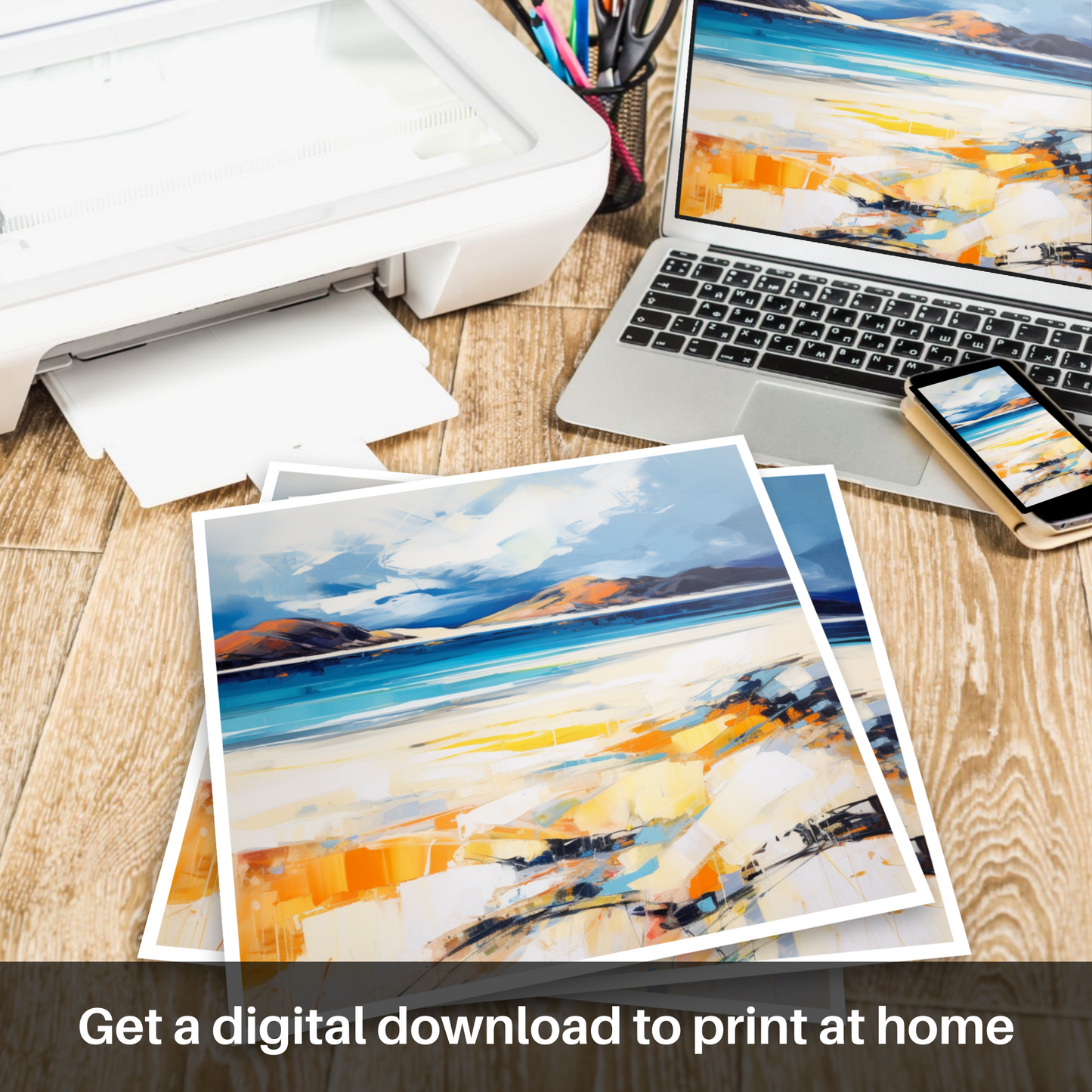 Downloadable and printable picture of Luskentyre Beach, Isle of Harris