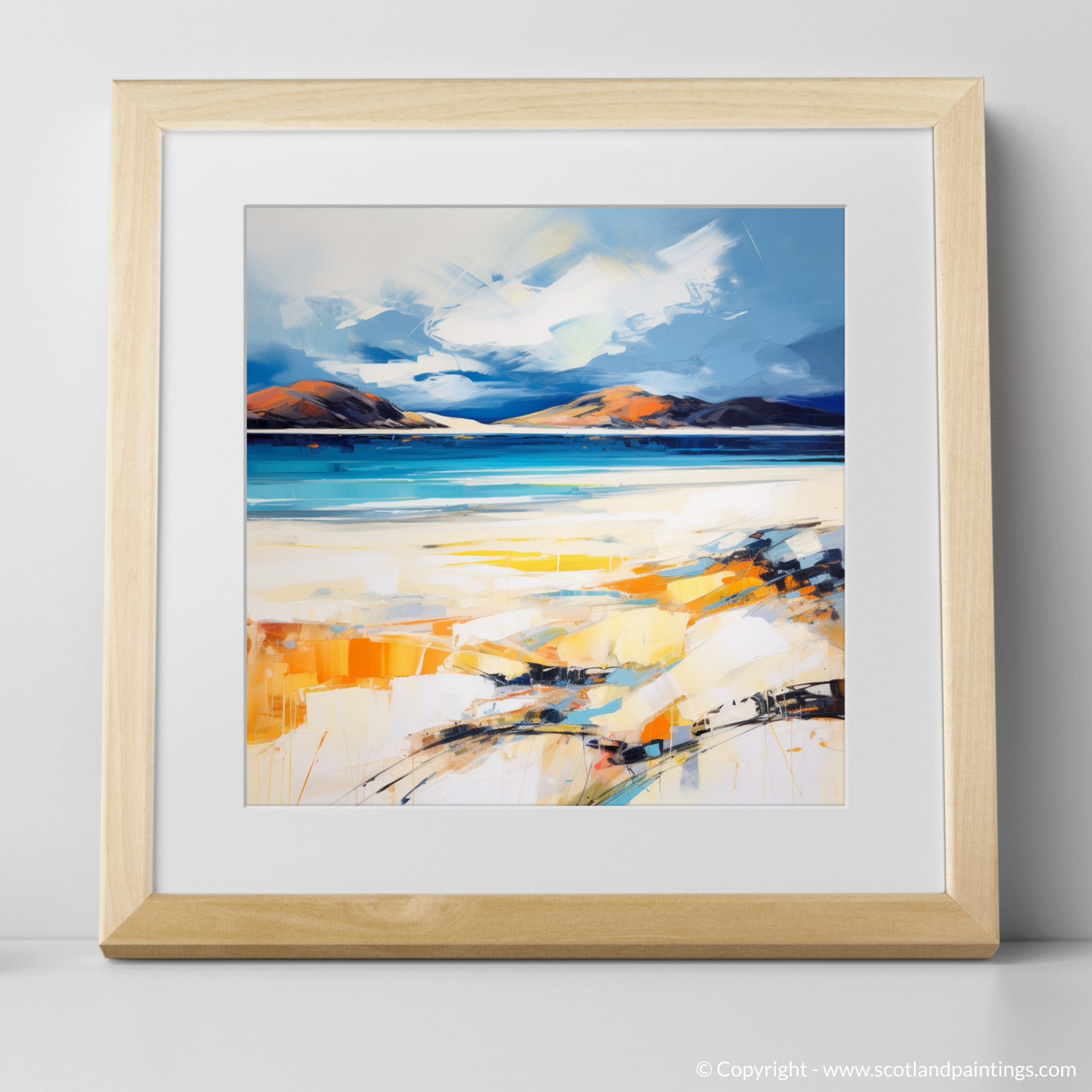 Art Print of Luskentyre Beach, Isle of Harris with a natural frame