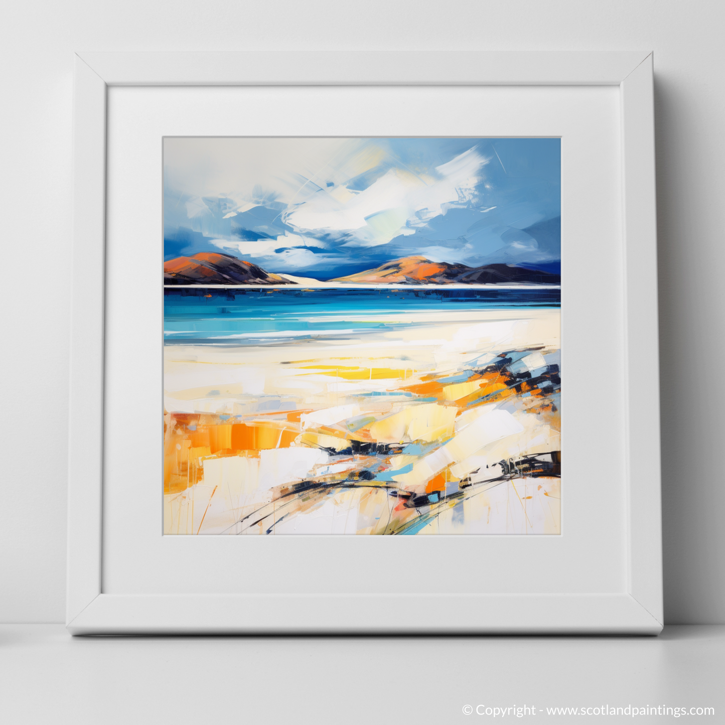 Art Print of Luskentyre Beach, Isle of Harris with a white frame