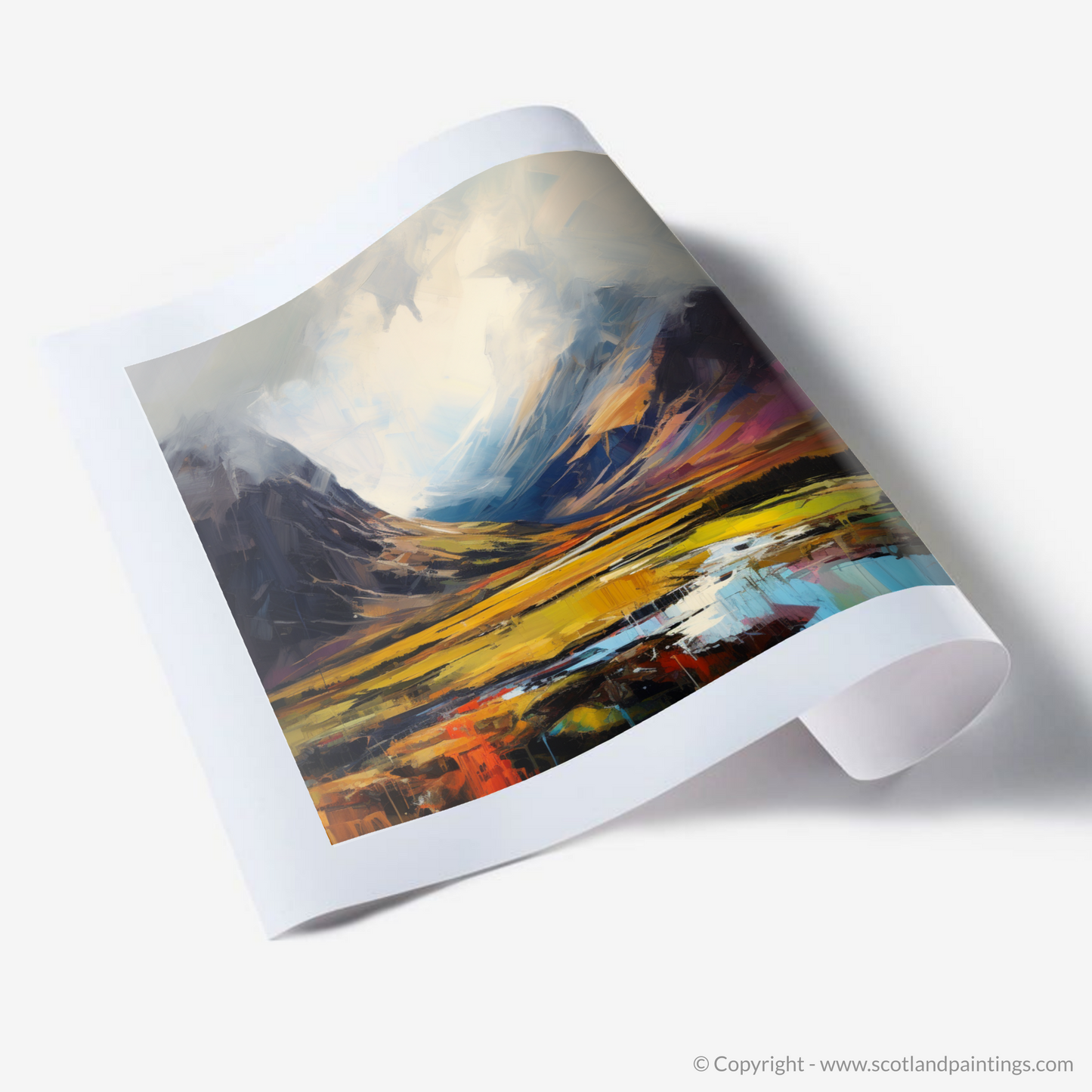 Painting and Art Print of Ben Nevis, Highlands. Highland Majesty: An Expressionist Tribute to Ben Nevis.