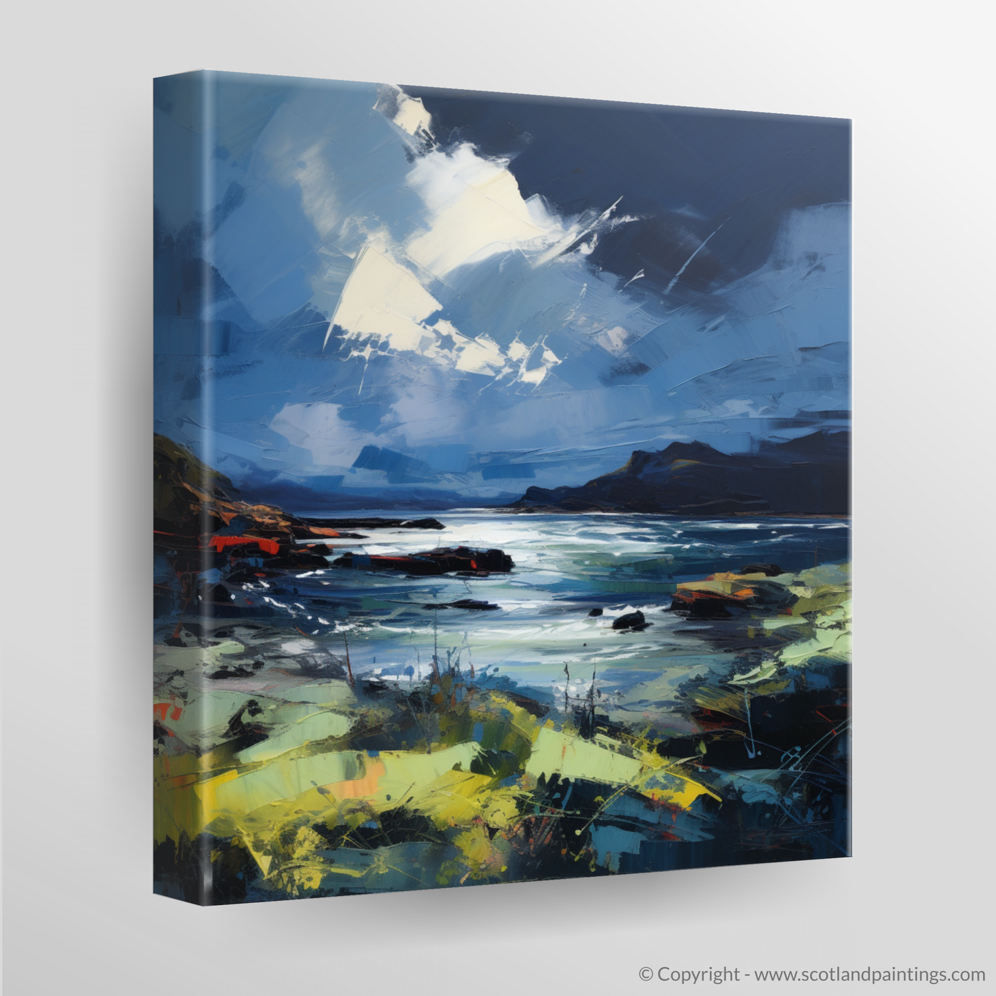 Canvas Print of Ardtun Bay with a stormy sky