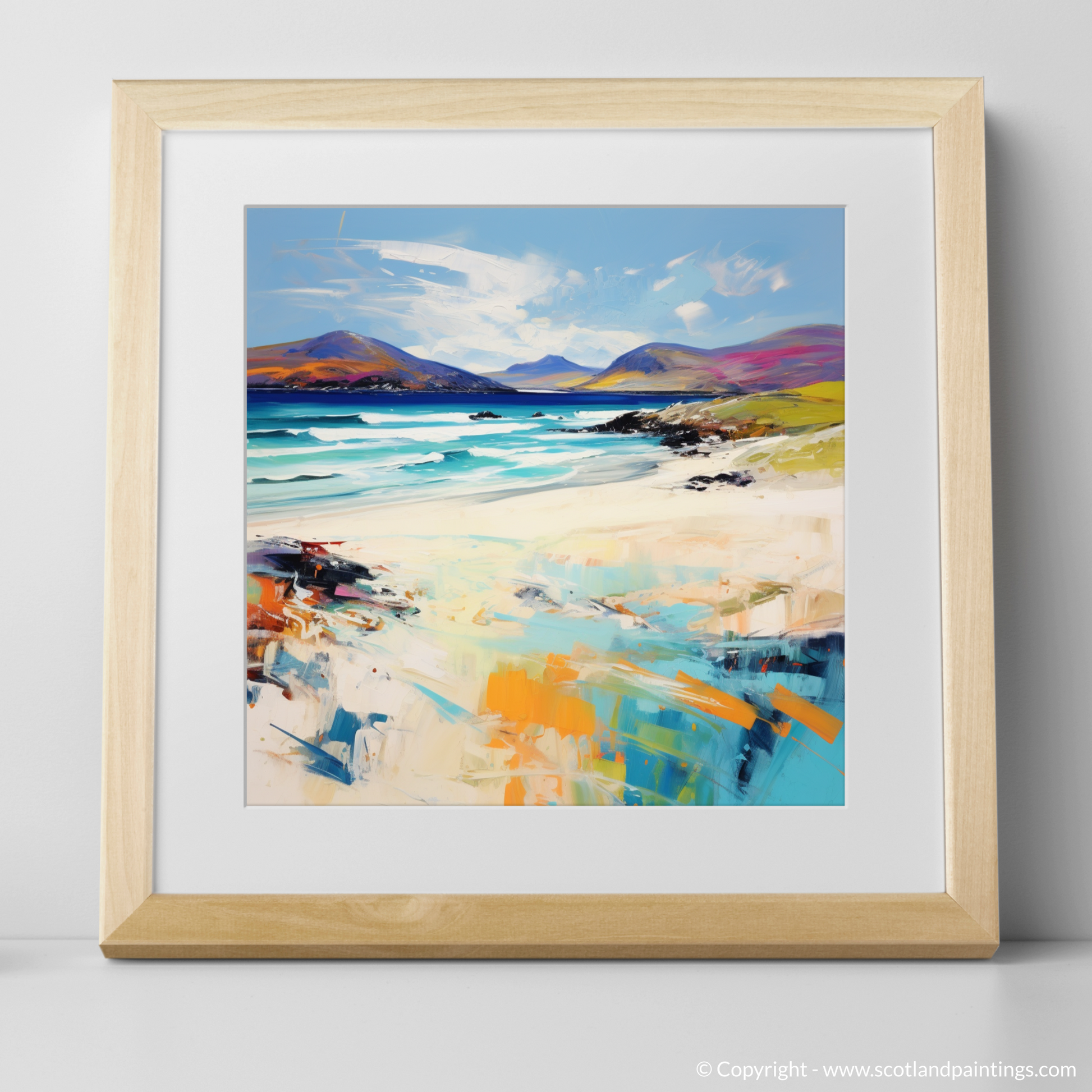 Art Print of Luskentyre Sands, Isle of Lewis with a natural frame