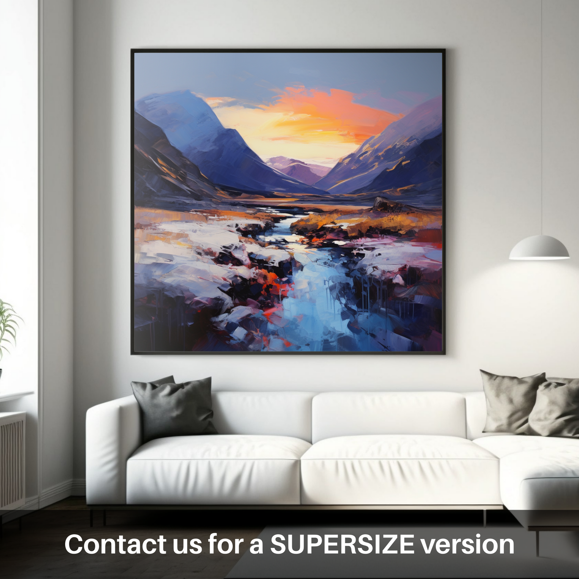 Huge supersize print of Soft twilight on slopes in Glencoe