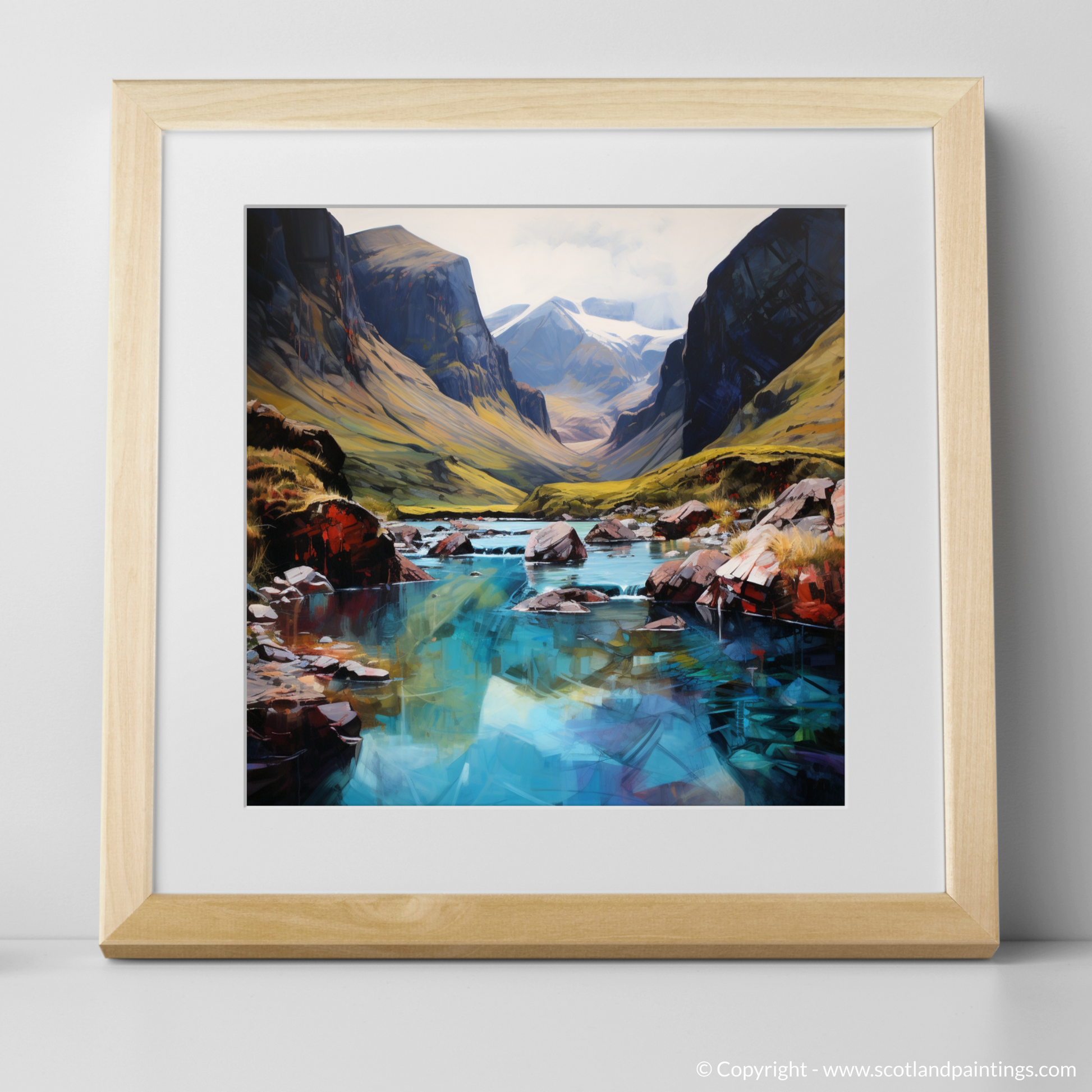Art Print of The Fairy Pools, Isle of Skye with a natural frame