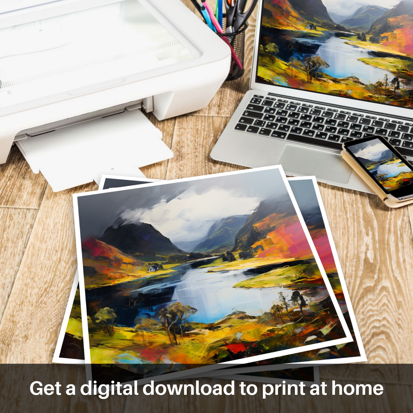 Downloadable and printable picture of Loch Glencoul, Sutherland