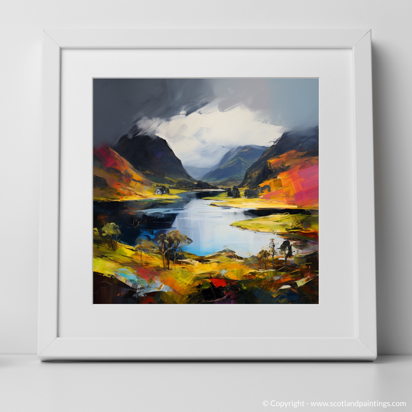 Art Print of Loch Glencoul, Sutherland with a white frame