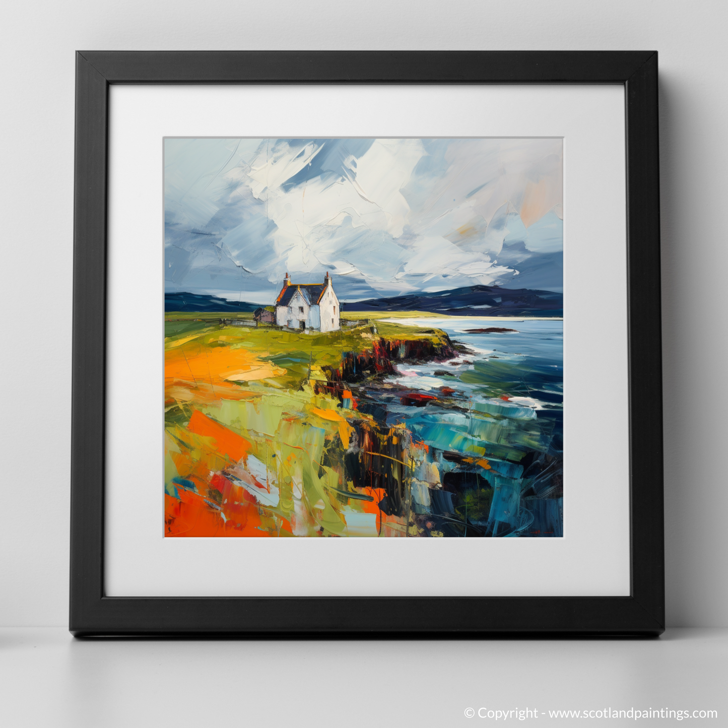 Art Print of Orkney, North of mainland Scotland with a black frame