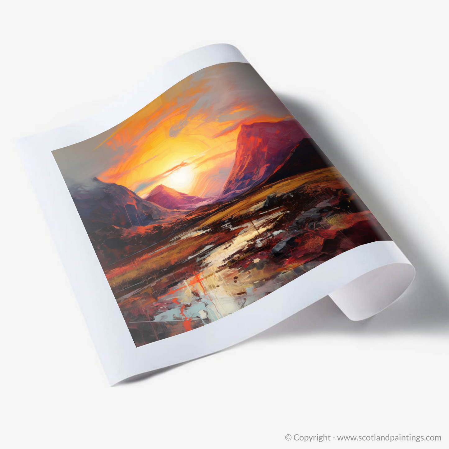 Art Print of Sunset glow in Glencoe