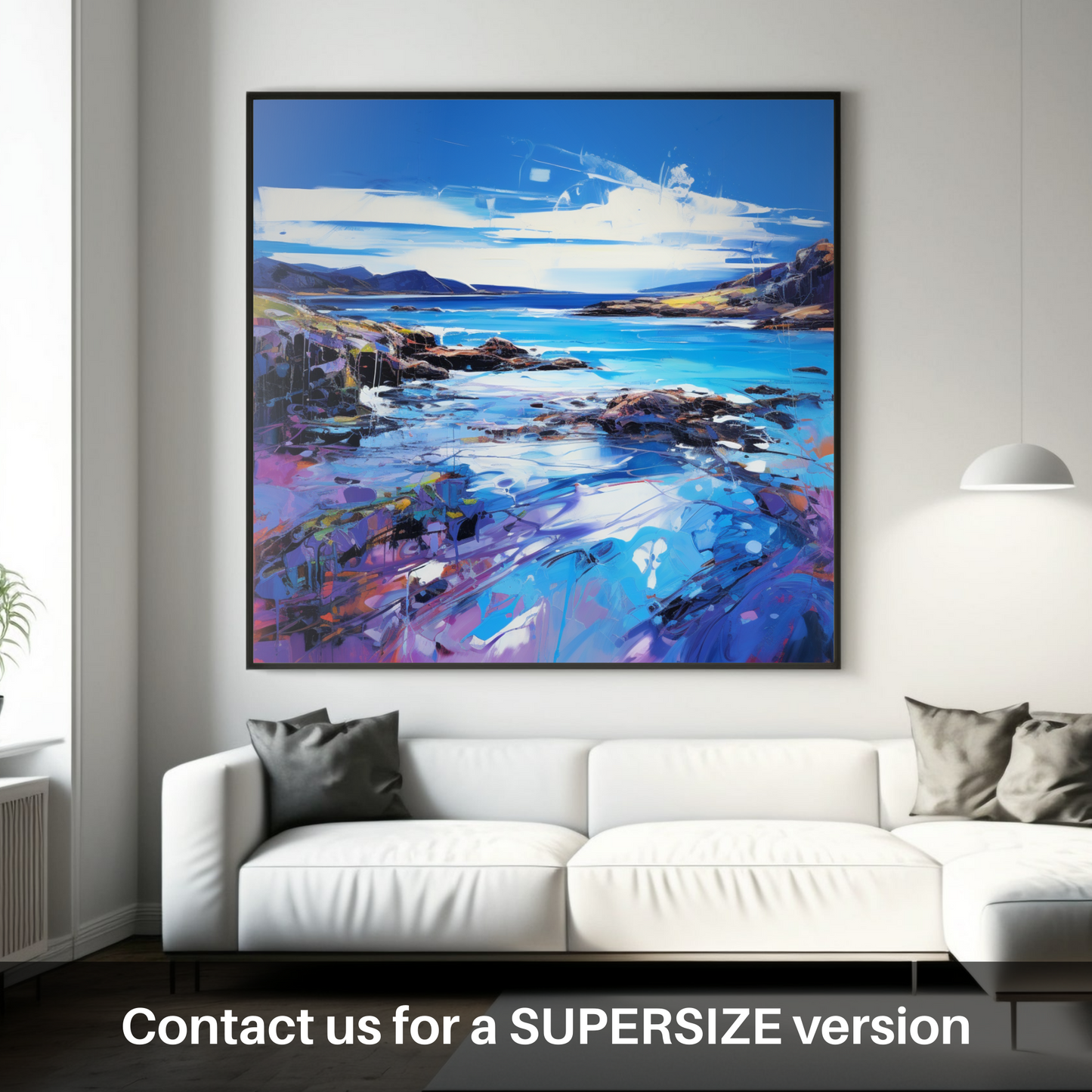 Painting and Art Print of Sound of Iona, Isle of Iona. Sound of Iona: An Expressionist Ode to Scottish Coastal Beauty.