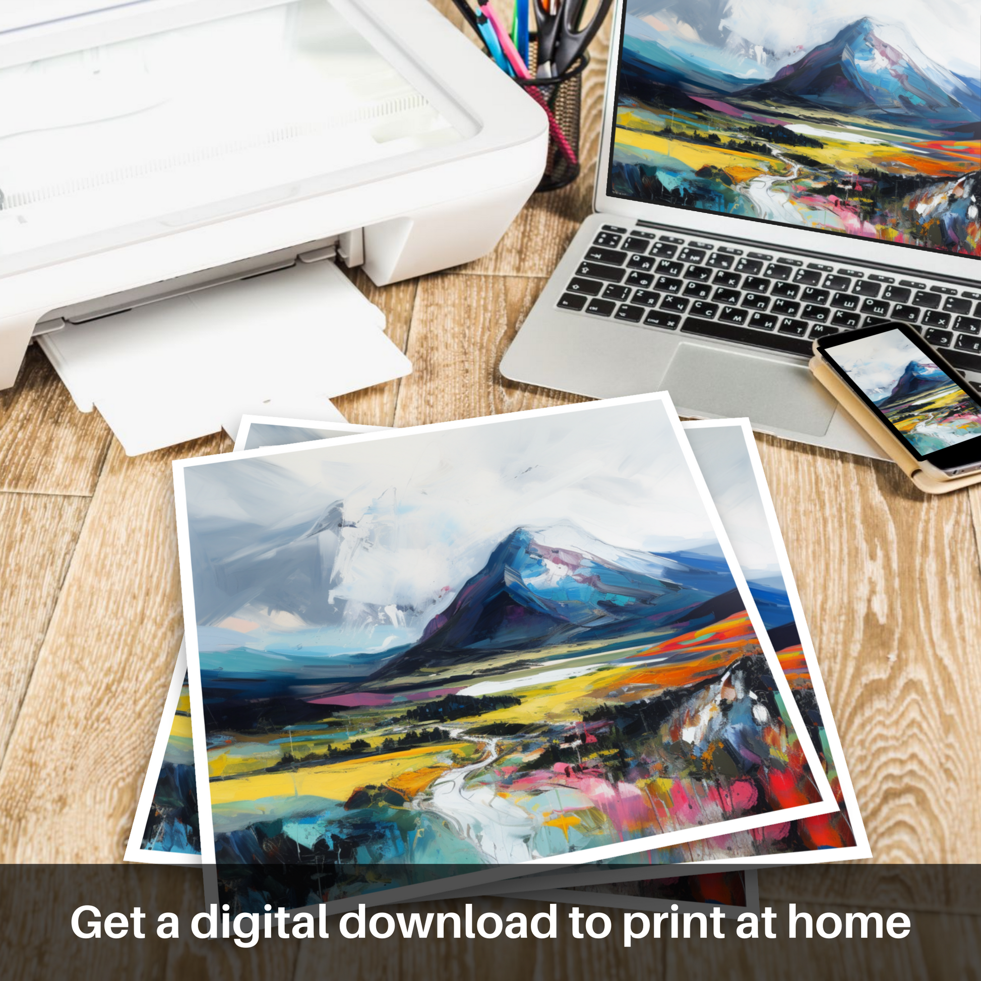 Downloadable and printable picture of Geal-chàrn (Drumochter)