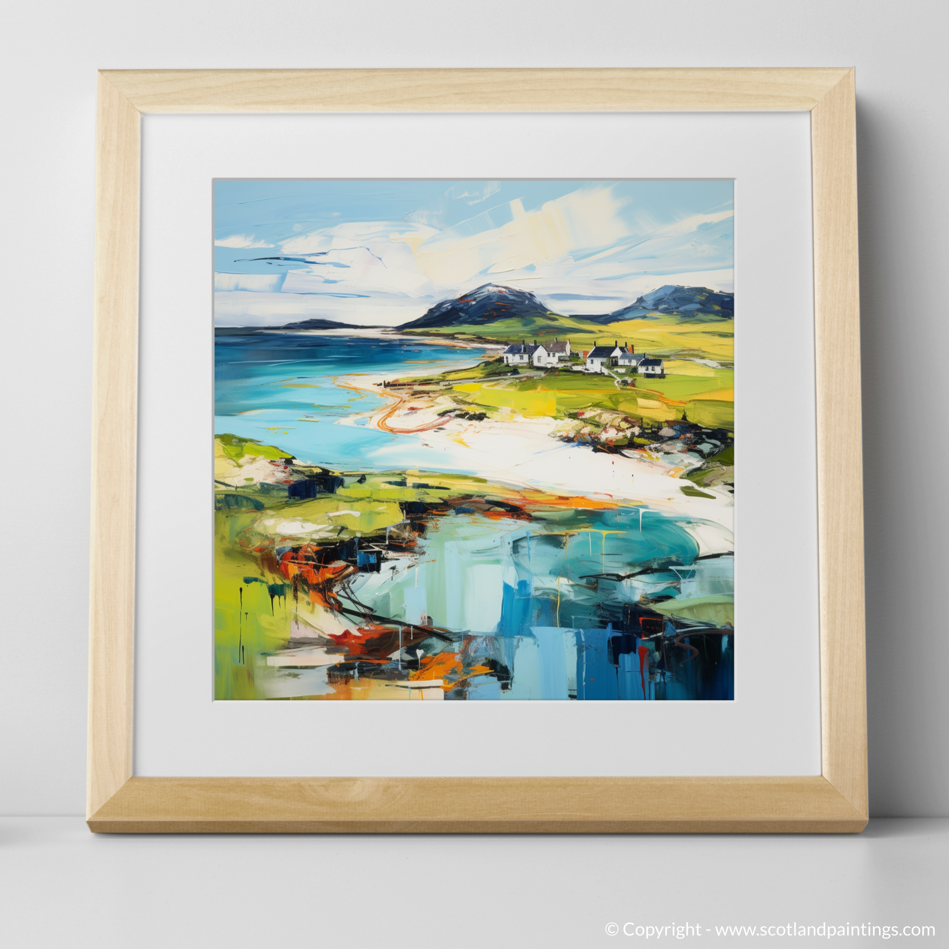 Art Print of Isle of Barra, Outer Hebrides with a natural frame