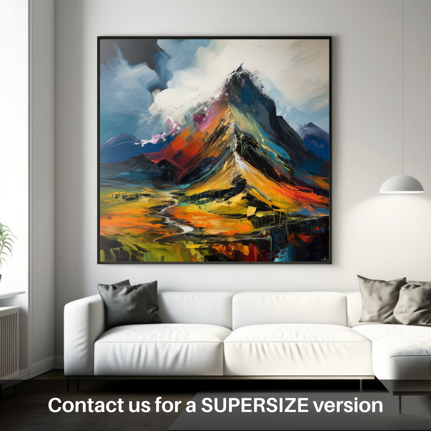 Painting and Art Print of Sgurr Dearg, Highlands. Sgurr Dearg Unleashed: An Expressionist Ode to the Scottish Highlands.