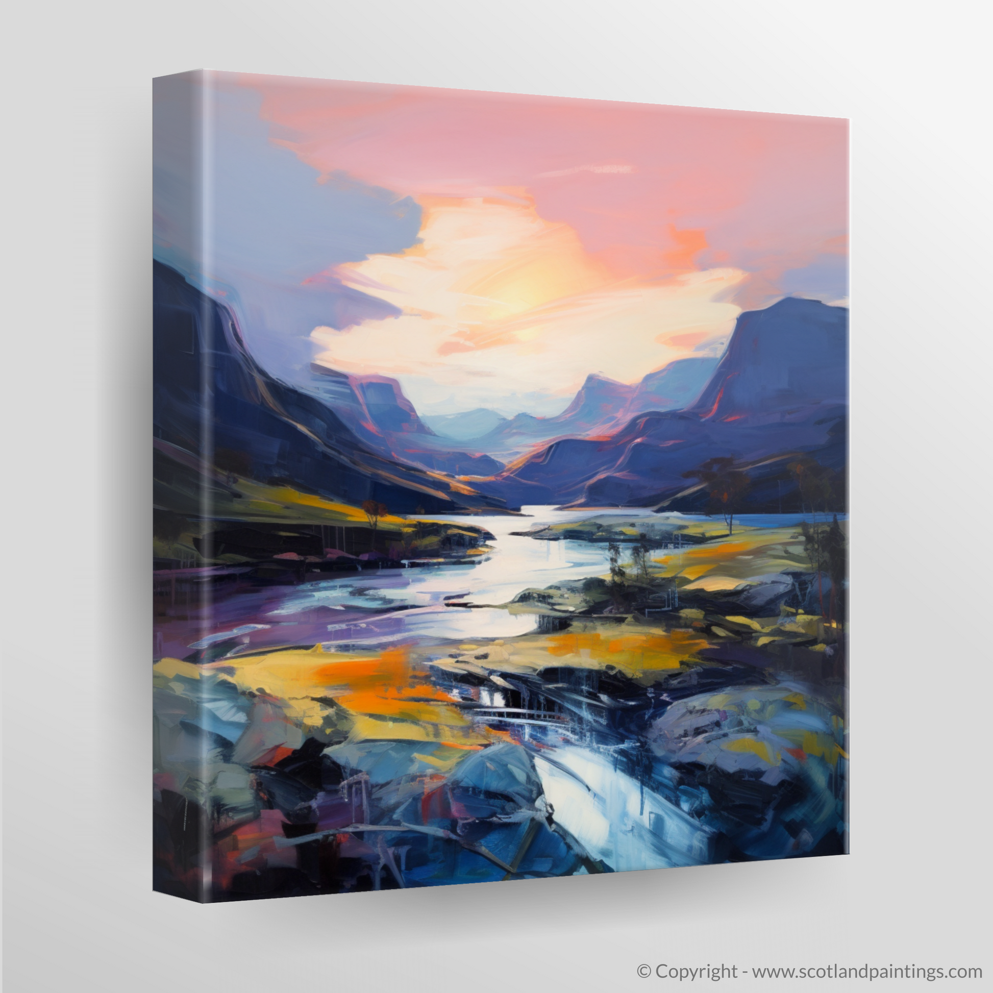 Canvas Print of Soft twilight on slopes in Glencoe