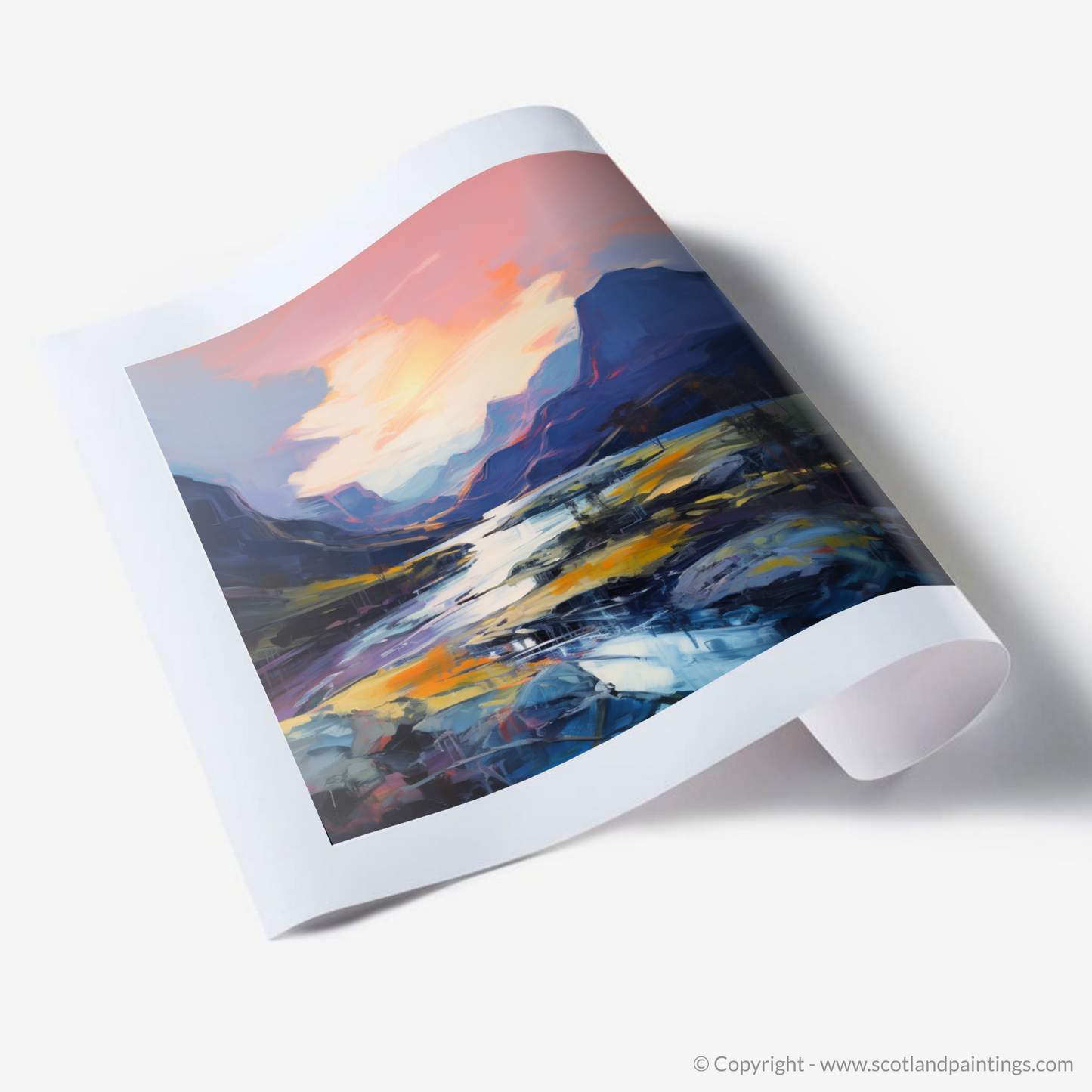 Art Print of Soft twilight on slopes in Glencoe