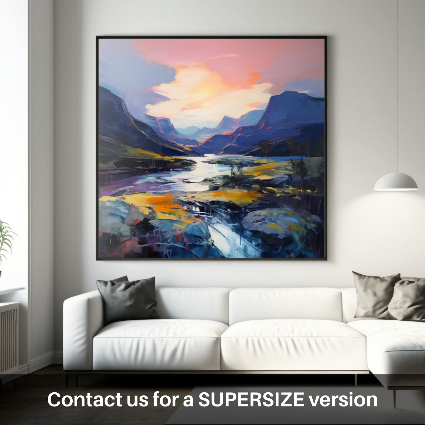 Huge supersize print of Soft twilight on slopes in Glencoe