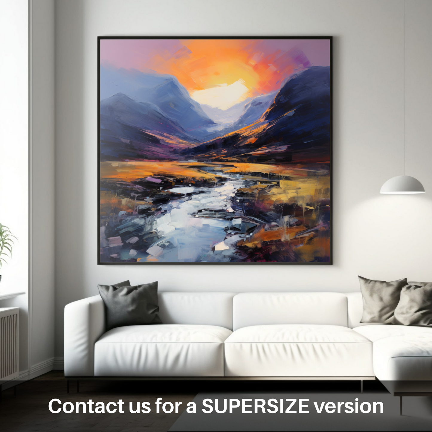 Huge supersize print of Soft twilight on slopes in Glencoe