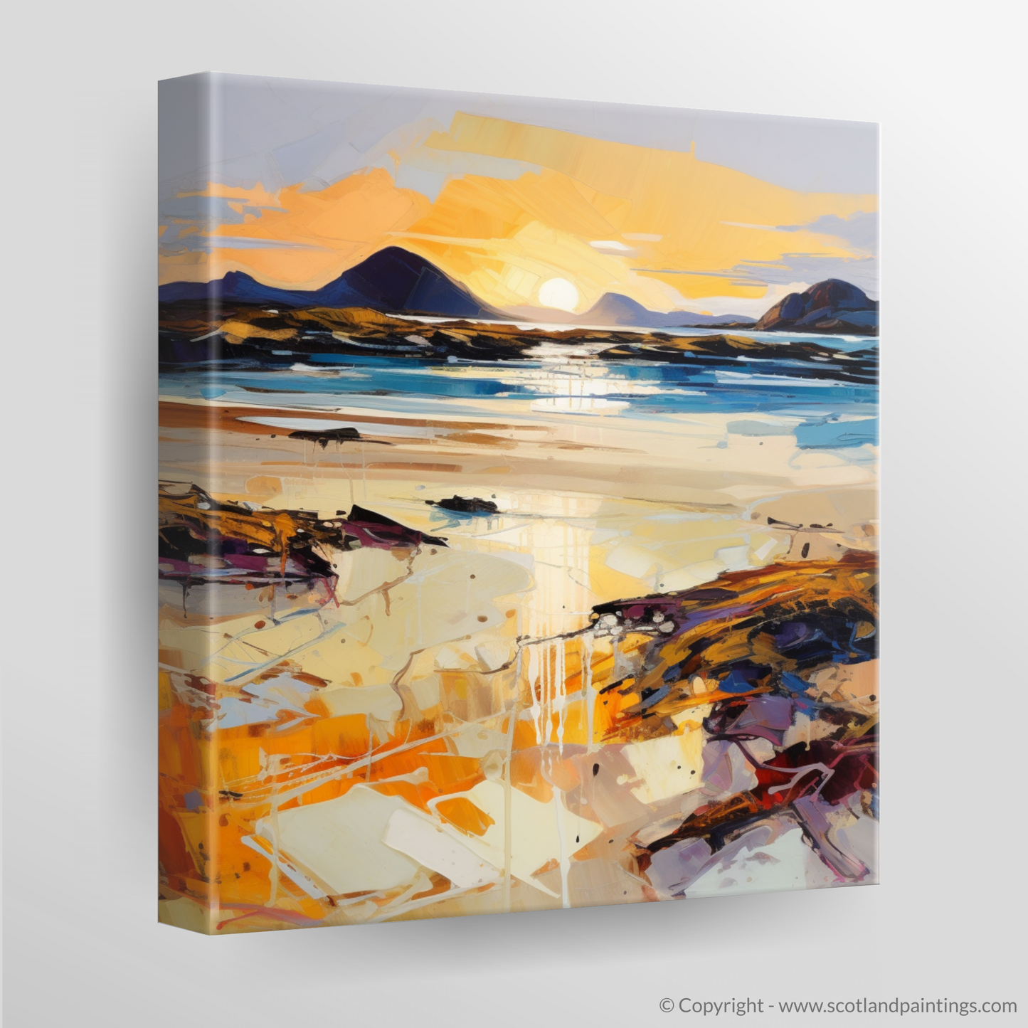 Canvas Print of Mellon Udrigle Beach at golden hour