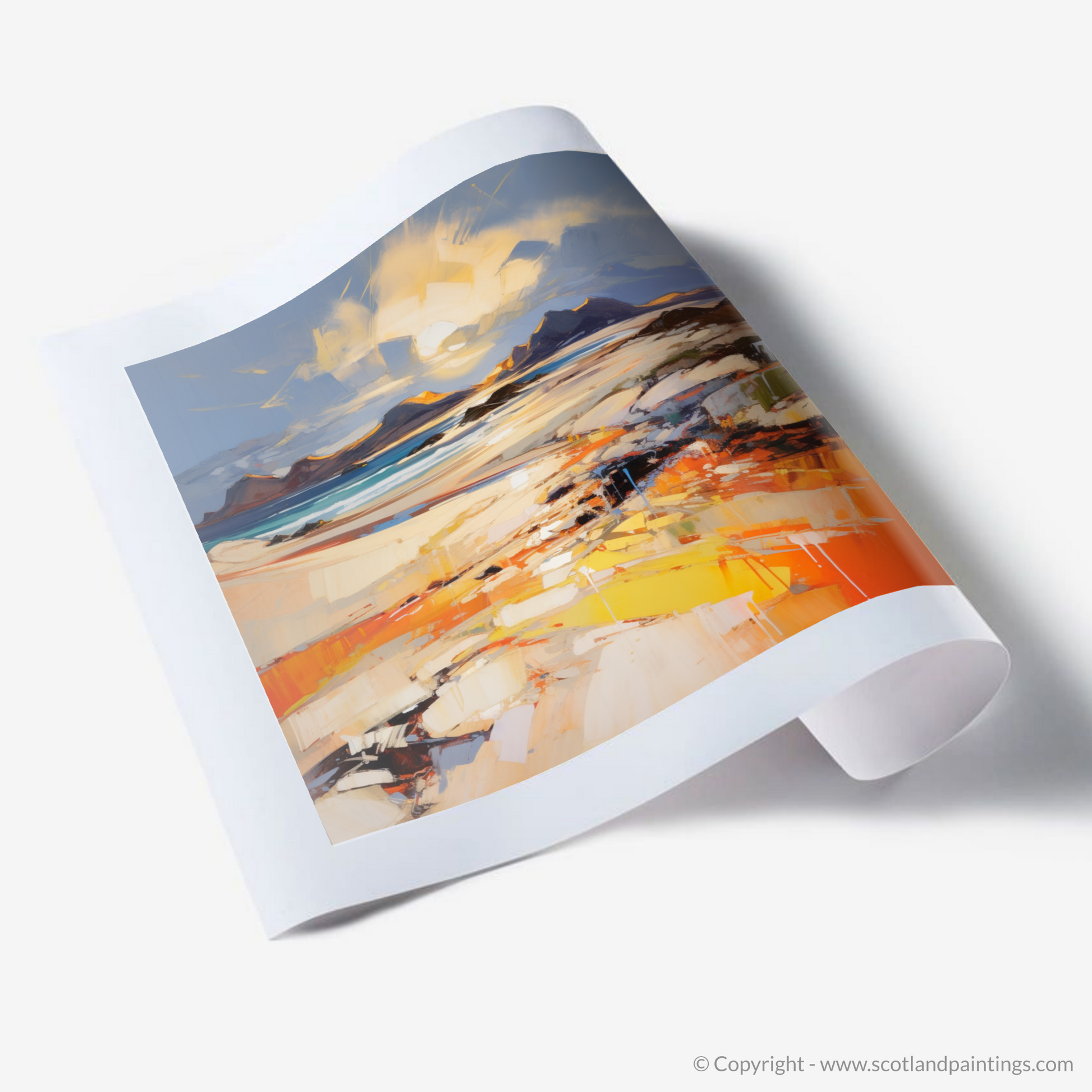 Art Print of Mellon Udrigle Beach at golden hour