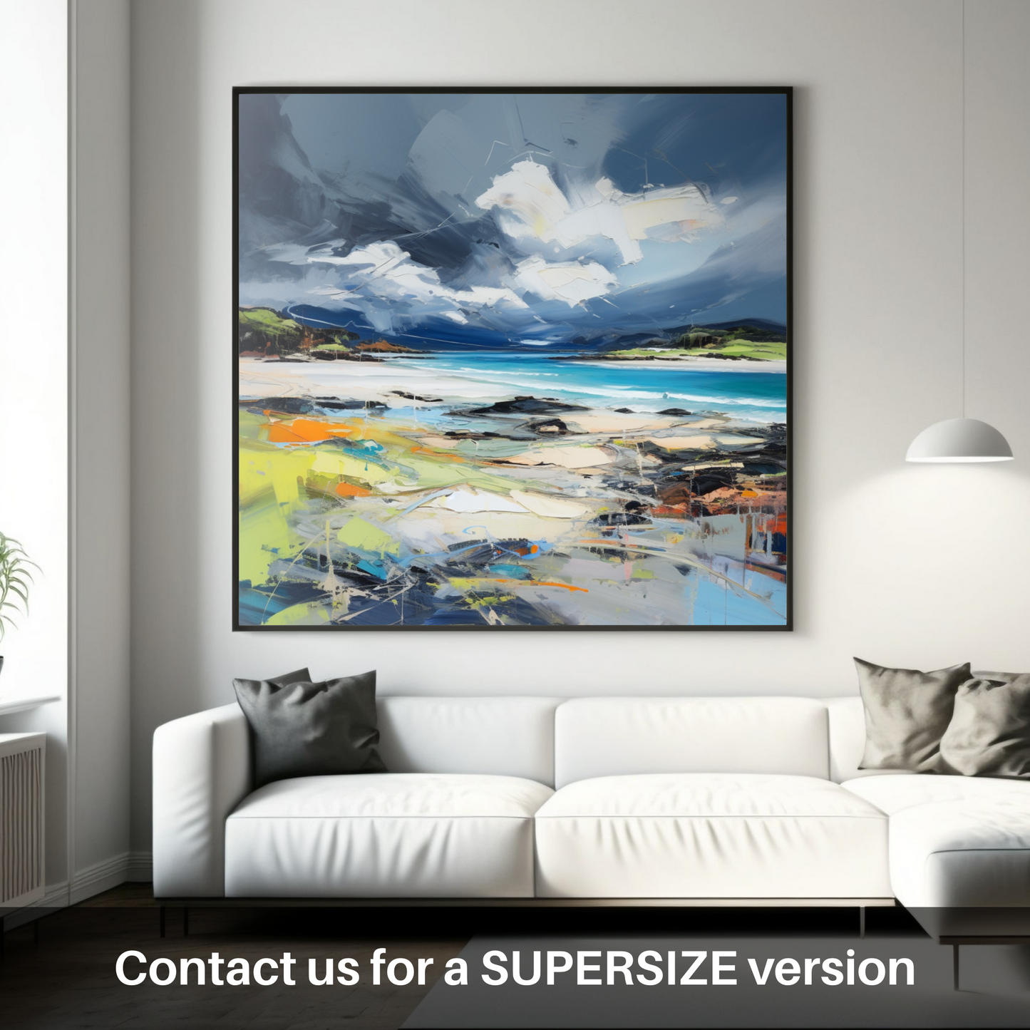 Huge supersize print of Arisaig Beach with a stormy sky