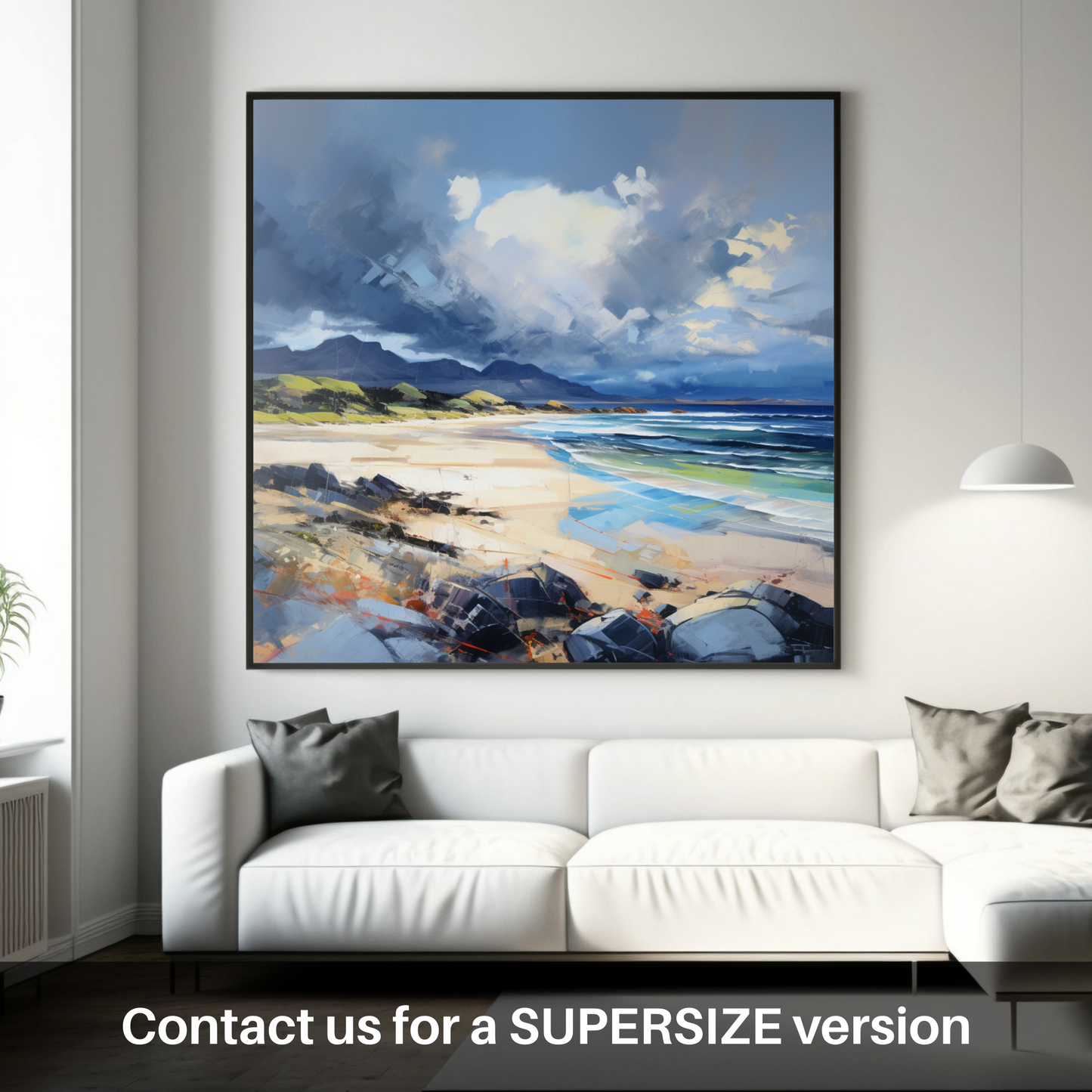 Huge supersize print of Arisaig Beach with a stormy sky