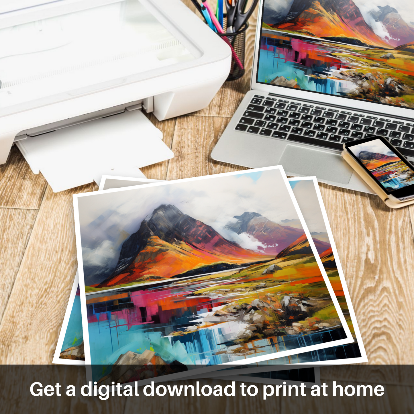 Downloadable and printable picture of Beinn Alligin, Wester Ross