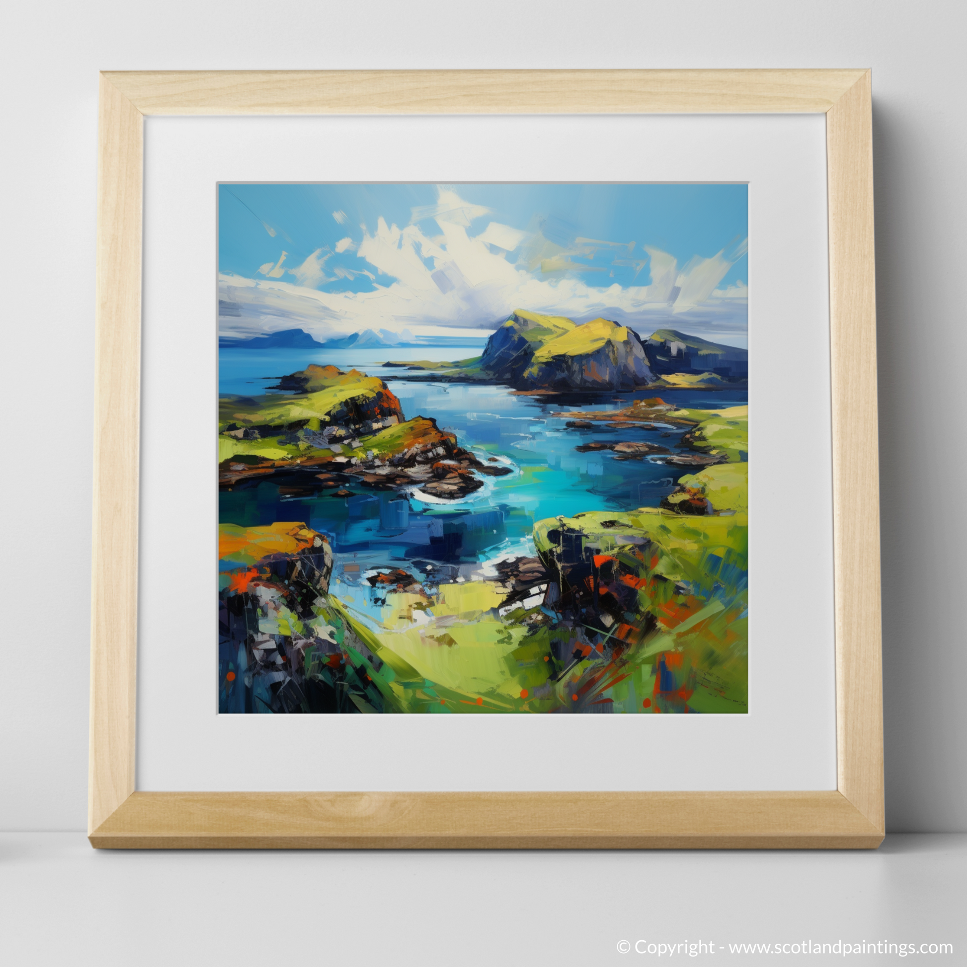Art Print of Isle of Skye's smaller isles, Inner Hebrides with a natural frame