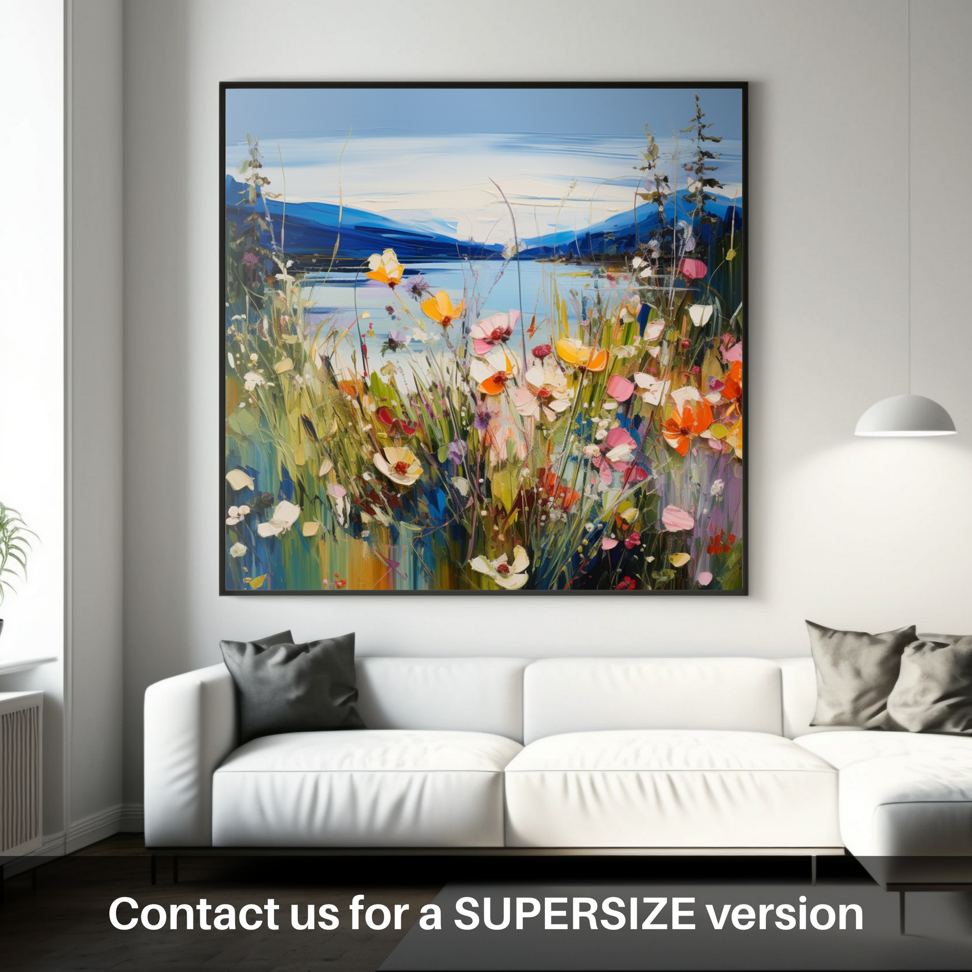 Huge supersize print of Wildflowers by Loch Lomond