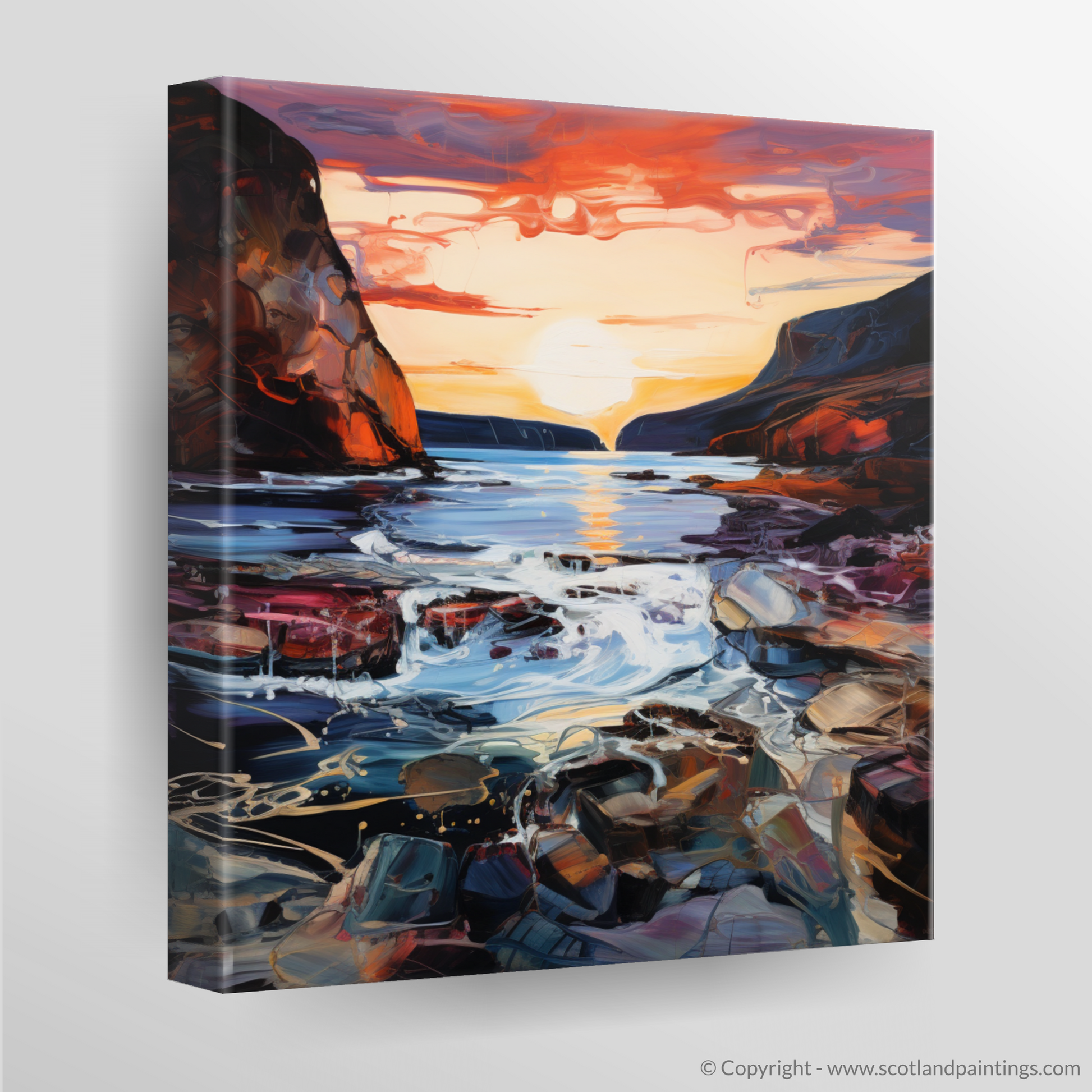 Canvas Print of Calgary Bay at dusk