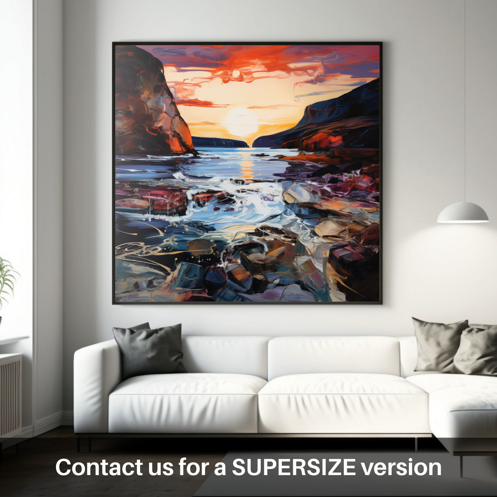 Huge supersize print of Calgary Bay at dusk