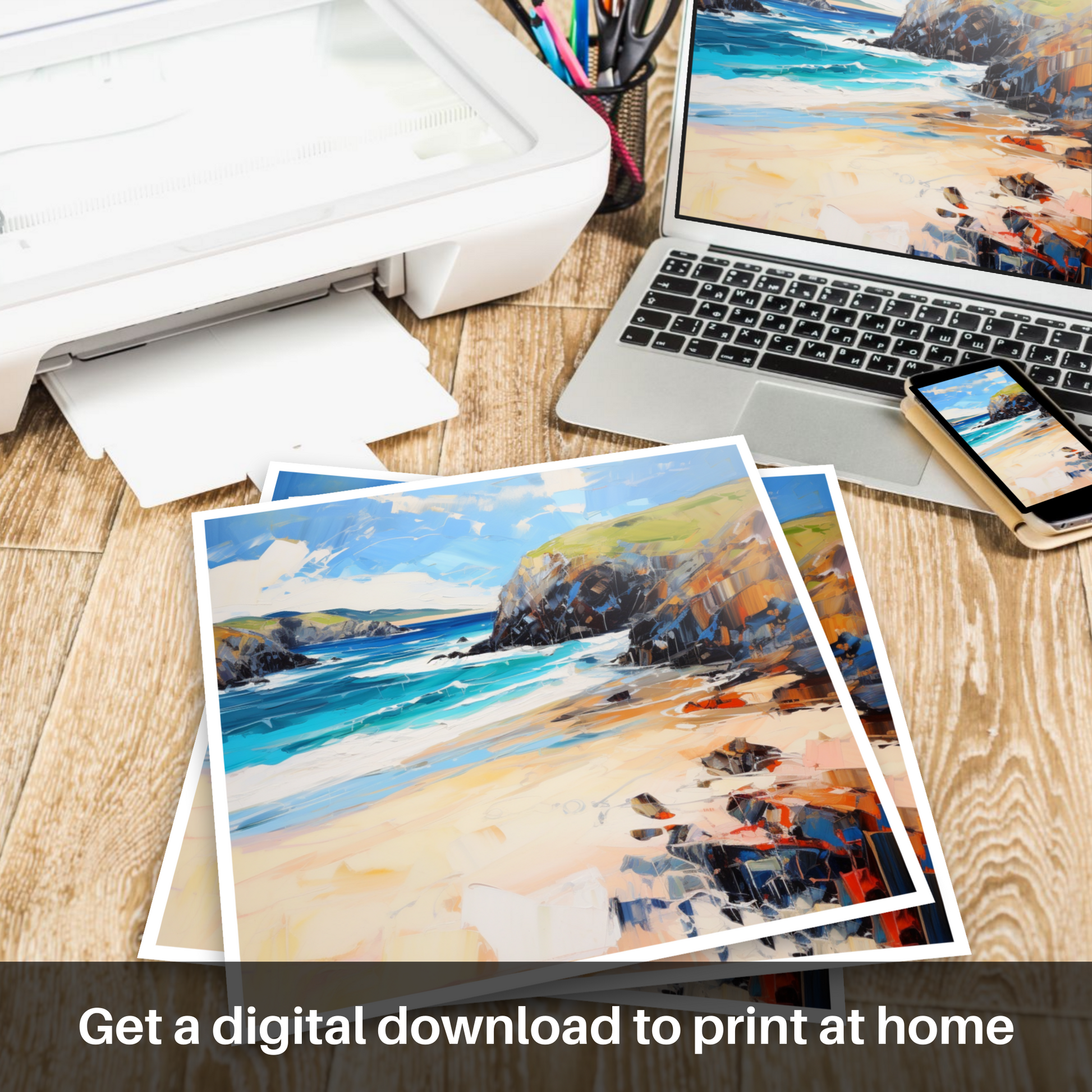 Downloadable and printable picture of Durness Beach, Sutherland