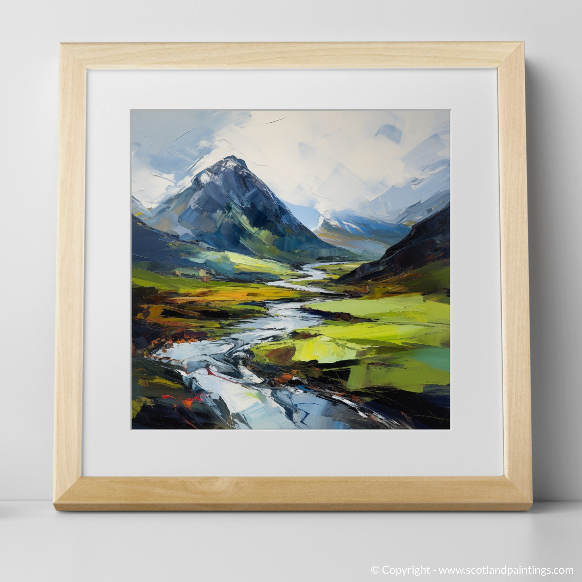 Art Print of Meall Greigh with a natural frame
